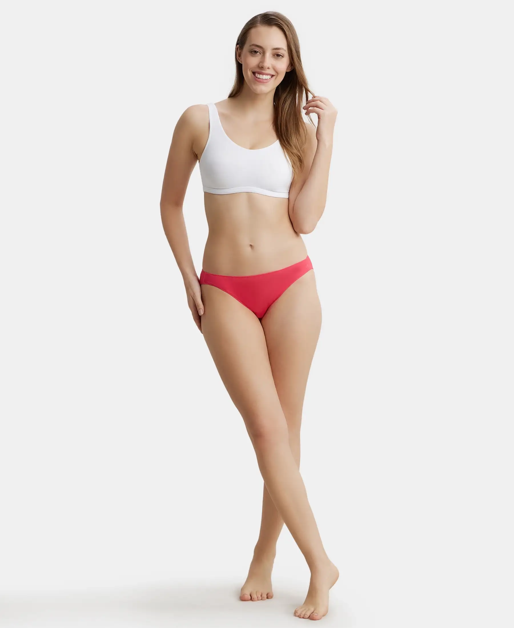 Super Combed Cotton Elastane Stretch Slip On Lounge Bra With StayFresh Treatment - White - Image 4