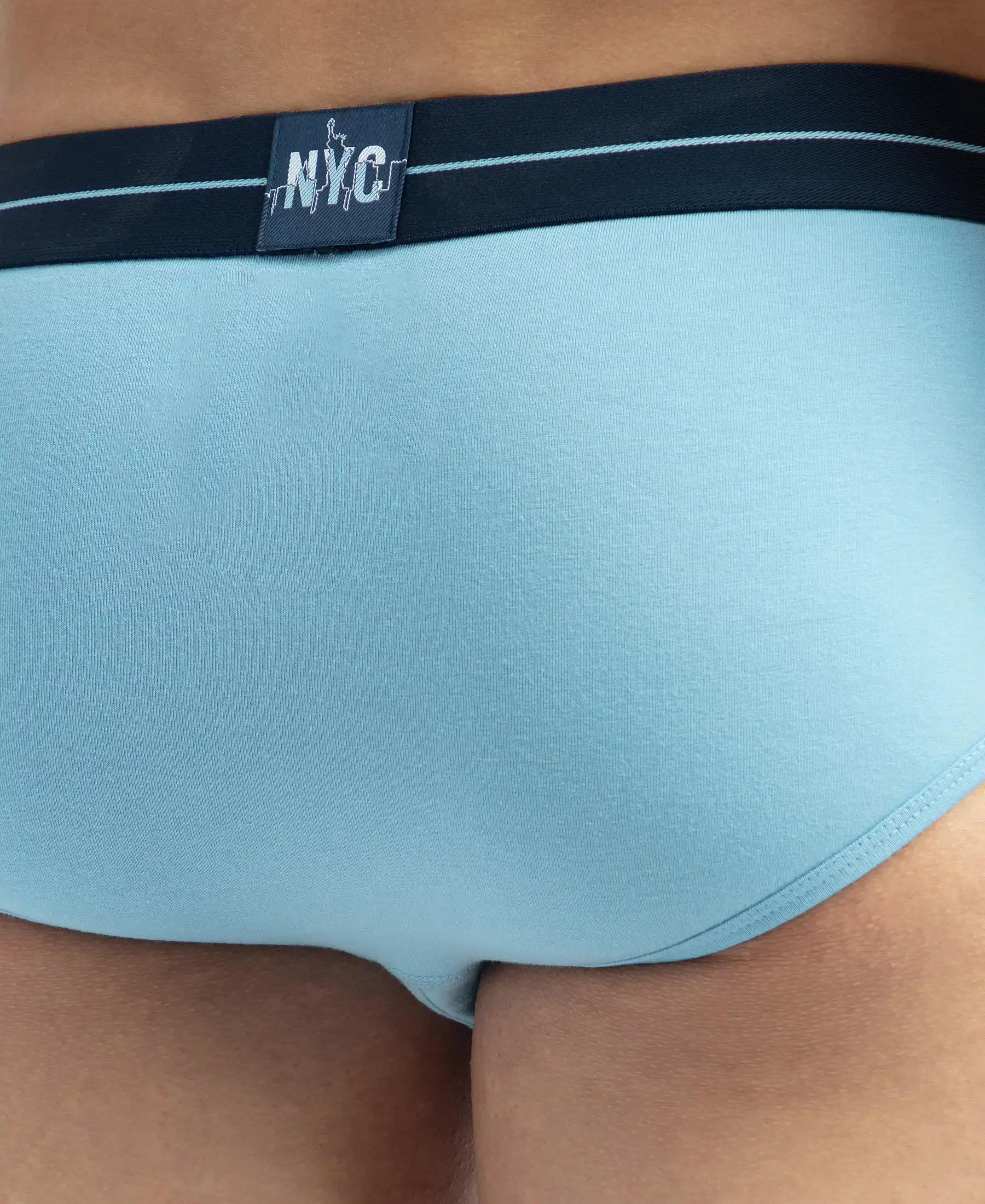 Super Combed Cotton Elastane Stretch Solid Brief with Ultrasoft Waistband - Dusk Blue - Image 8