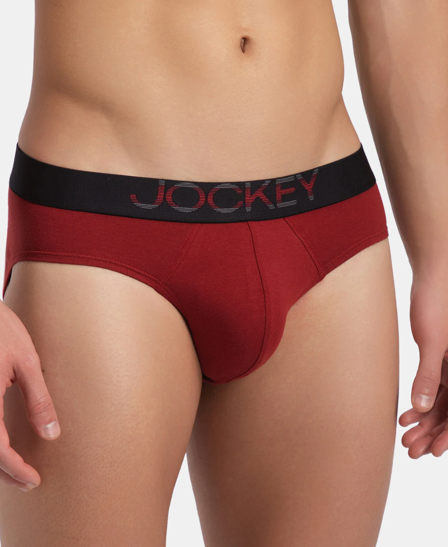 Super Combed Cotton Elastane Stretch Solid Brief with Ultrasoft Waistband - Sundried Tomato - Image 7