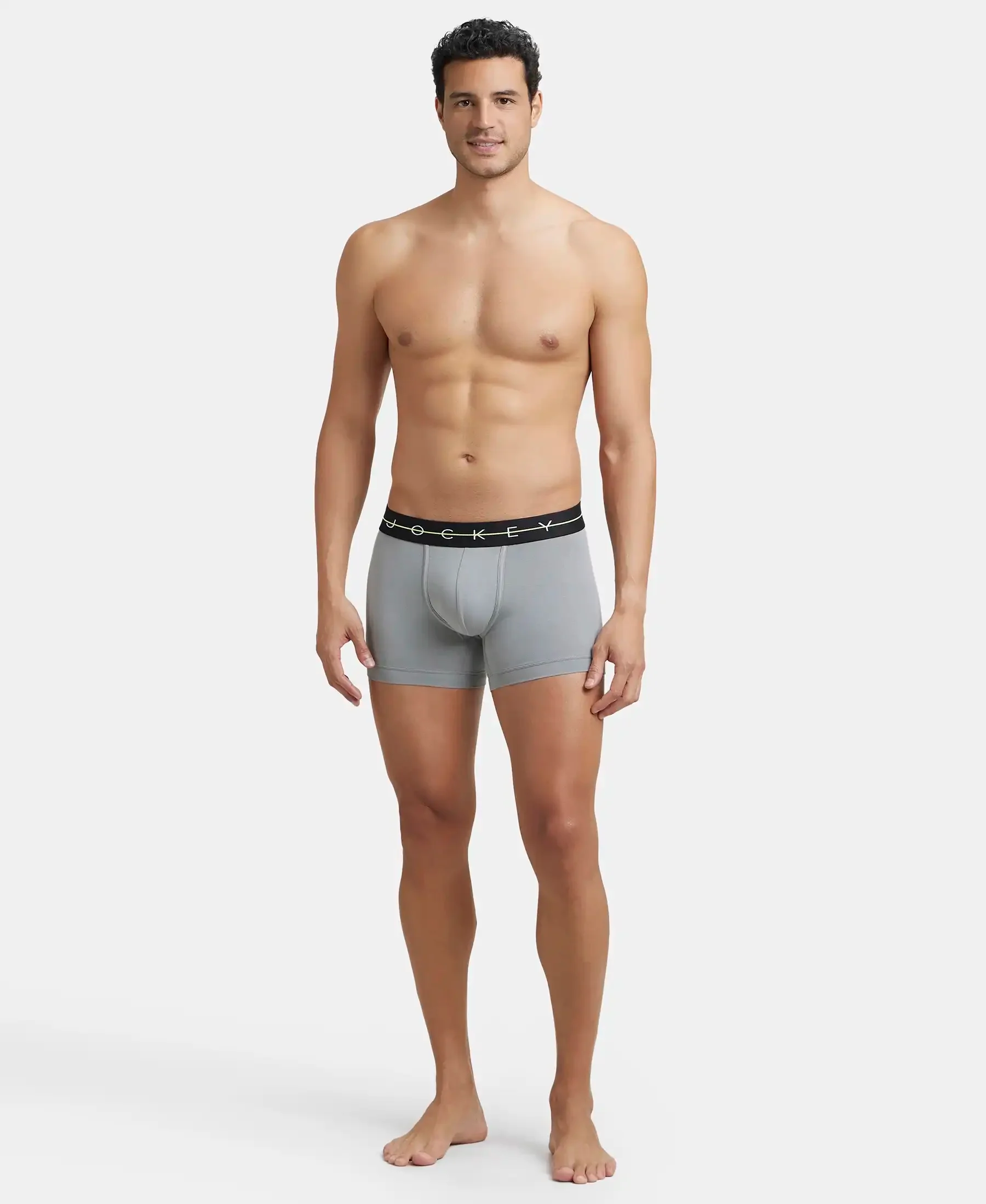 Super Combed Cotton Elastane Stretch Solid Trunk with Ultrasoft Waistband - Mid Night Navy & Monument (Pack of 2) - Image 9