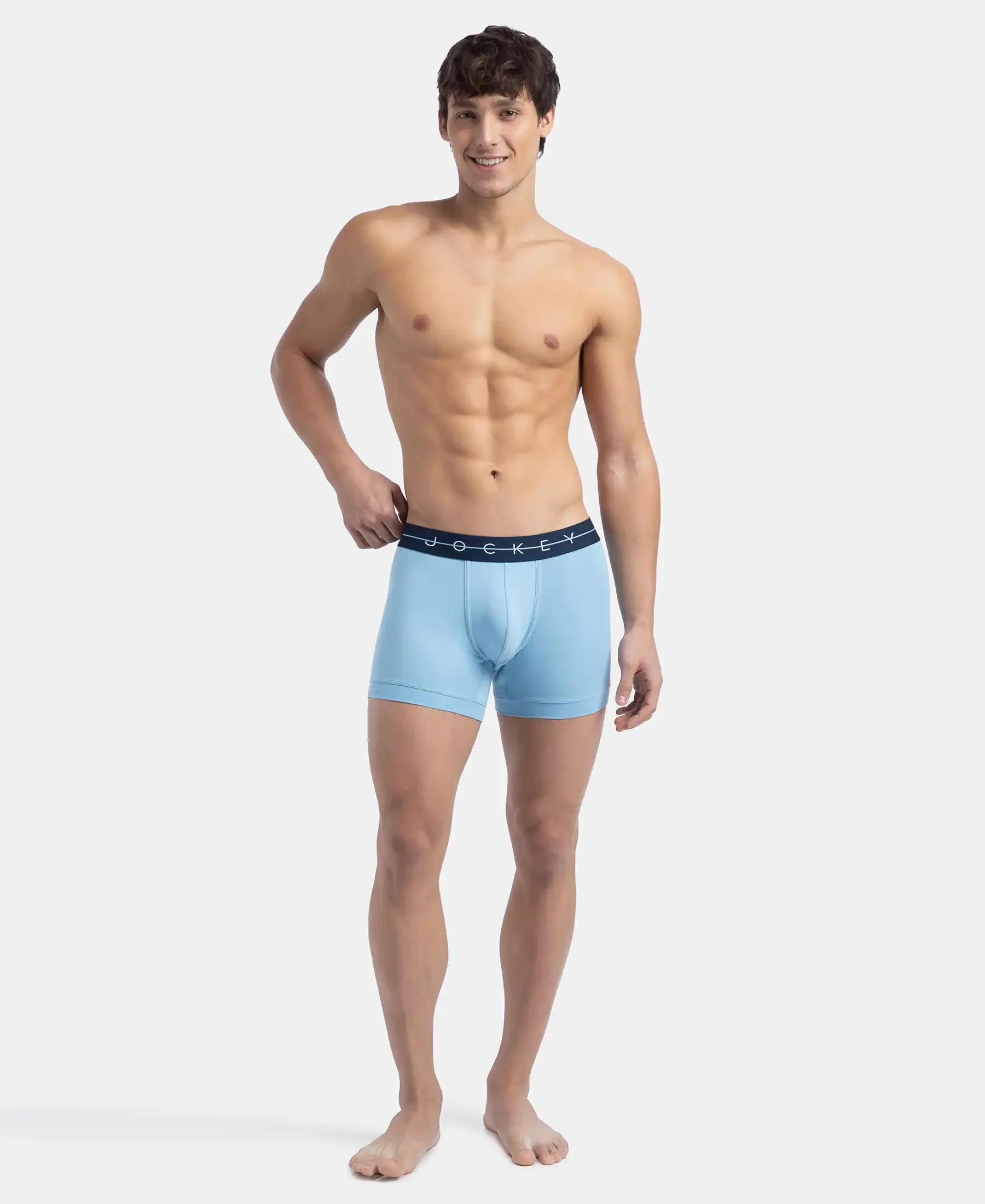 Super Combed Cotton Elastane Stretch Solid Trunk with Ultrasoft Waistband - Navy & Dusk Blue (Pack of 2) - Image 9