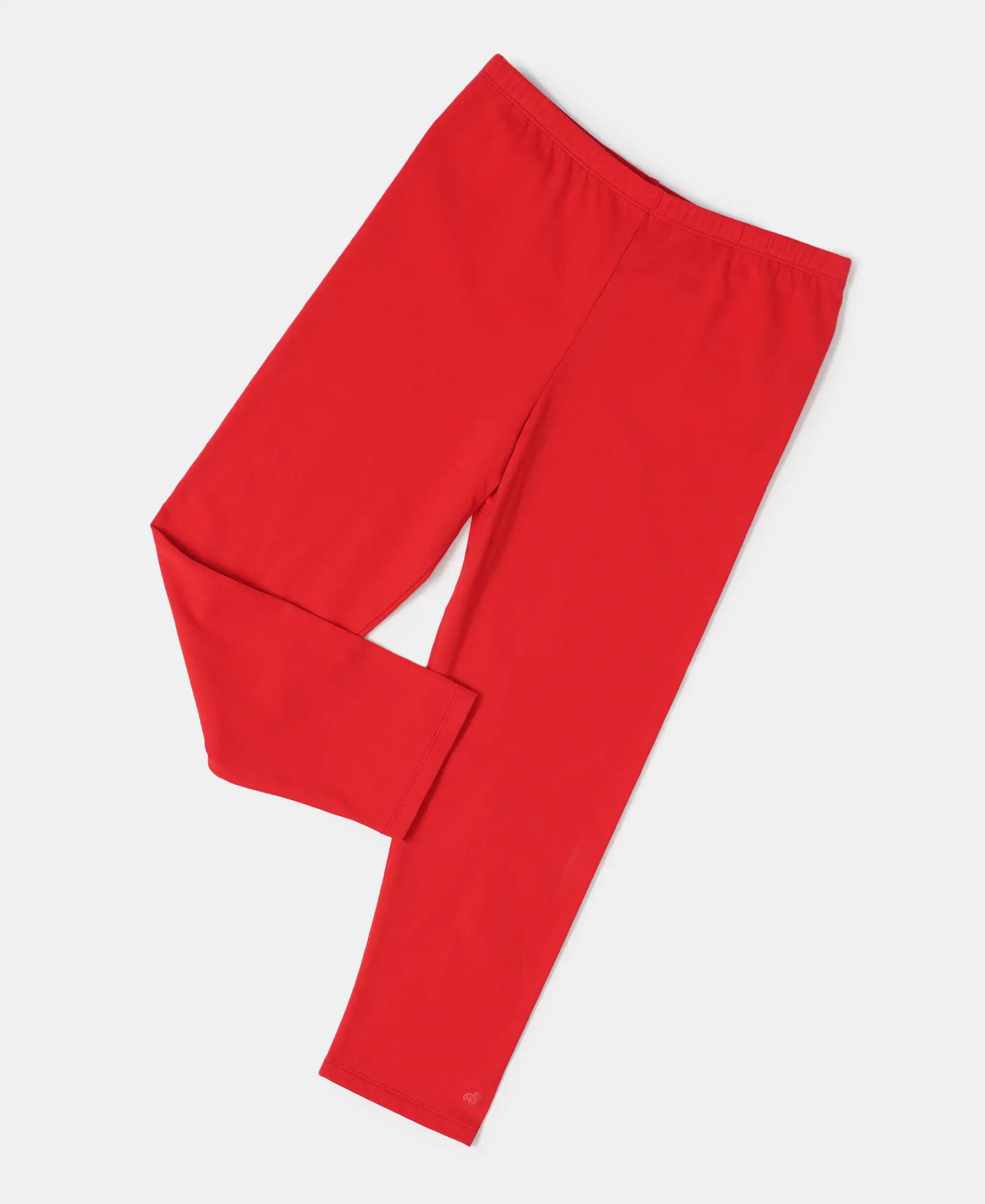 Girl's Super Combed Cotton Elastane Stretch Three Quarter Leggings - Rio Red - Image 5