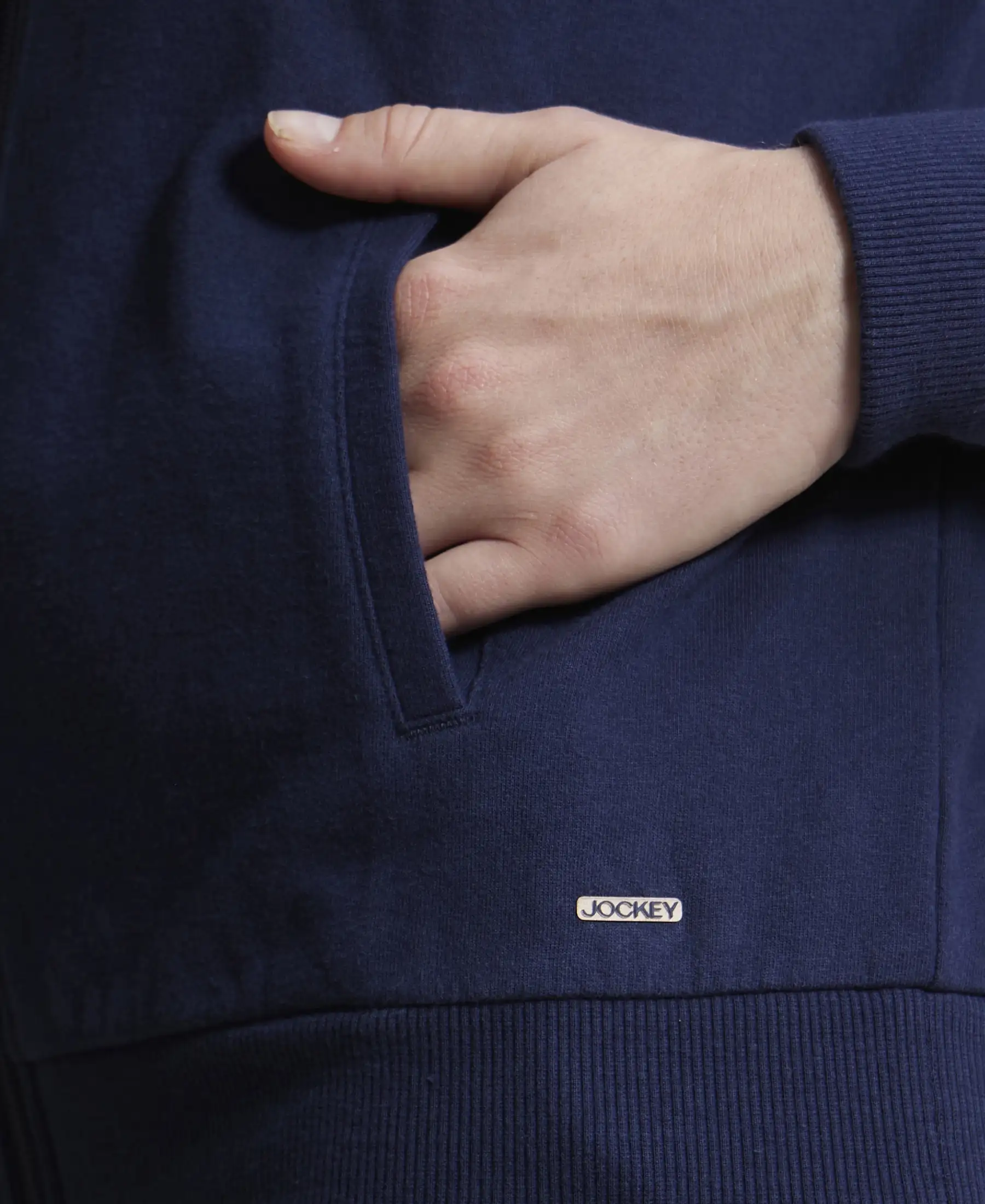 Super Combed Cotton French Terry Drop Shoulder Styled Jacket with Ribbed Cuff and Hem - Navy Blazer - Image 7
