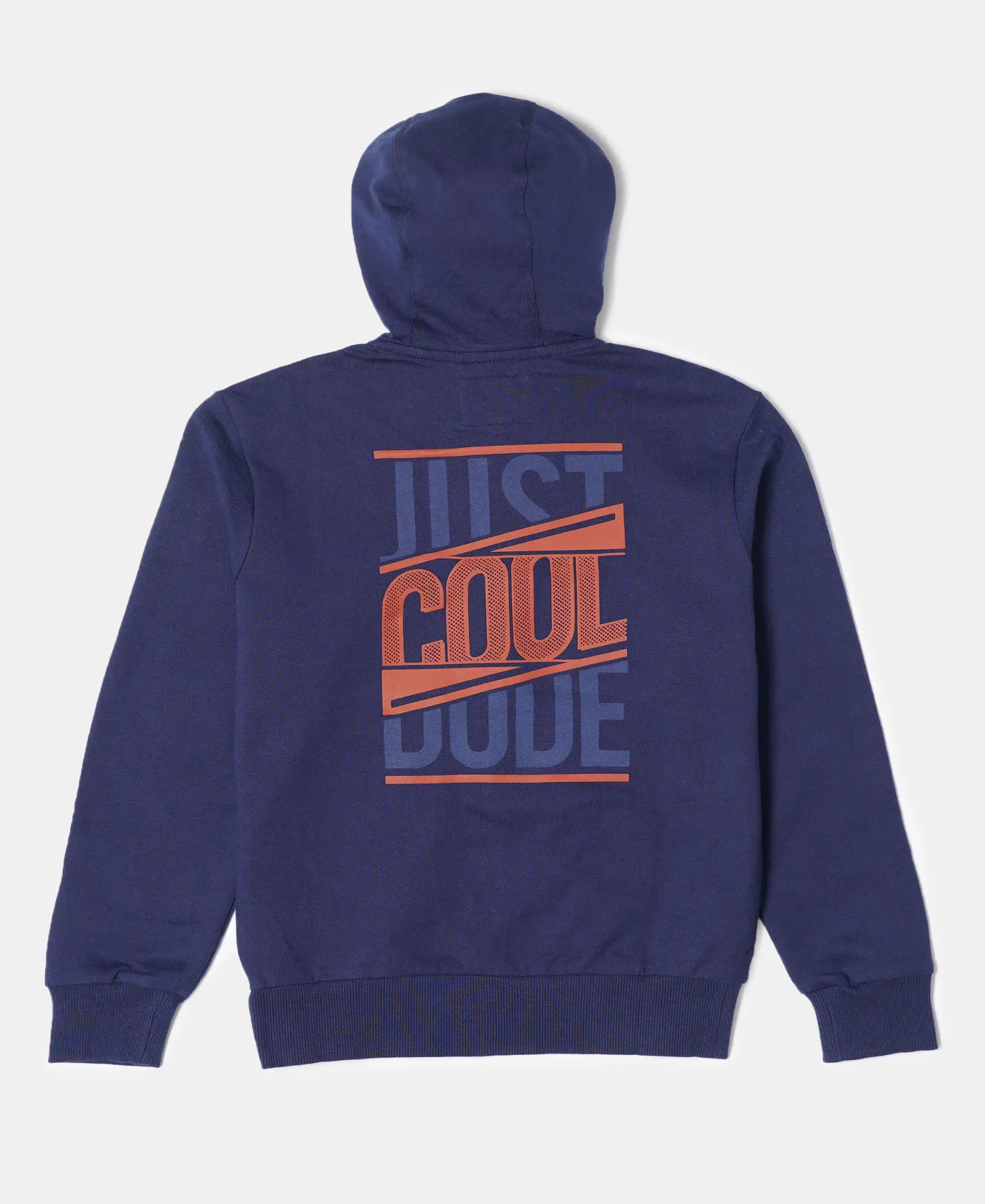 Boy's Super Combed Cotton French Terry Graphic Printed Hoodie Jacket - Dark Indigo Den - Image 2
