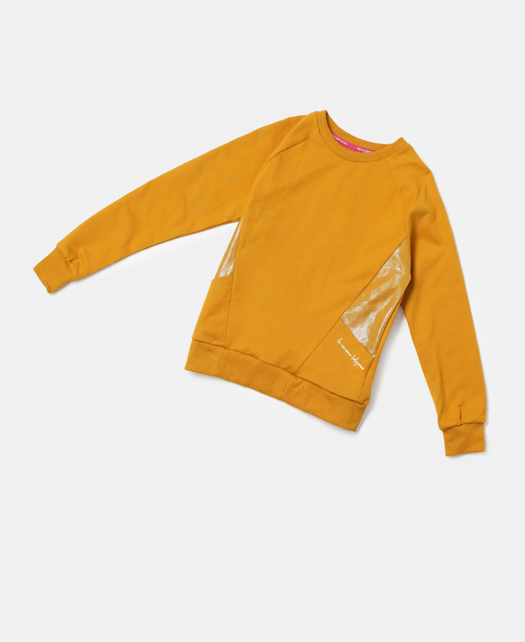 Girl's Super Combed Cotton French Terry Graphic Printed Sweatshirt - Harvest Gold - Image 5