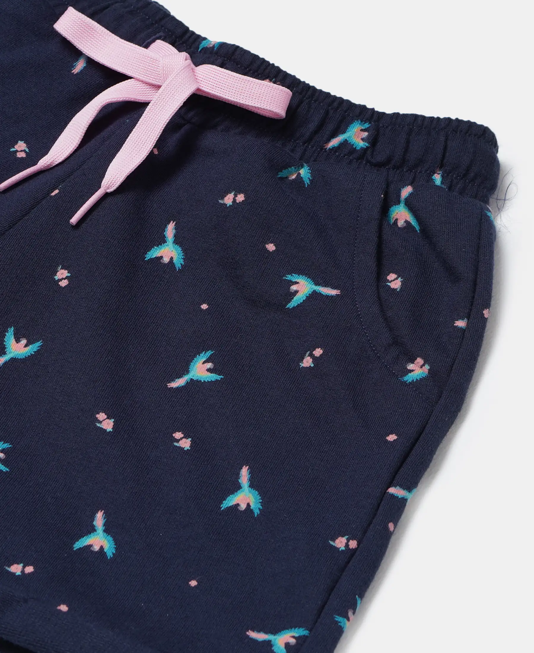 Girl's Super Combed Cotton French Terry Printed Shorts - Assorted Prints - Image 3