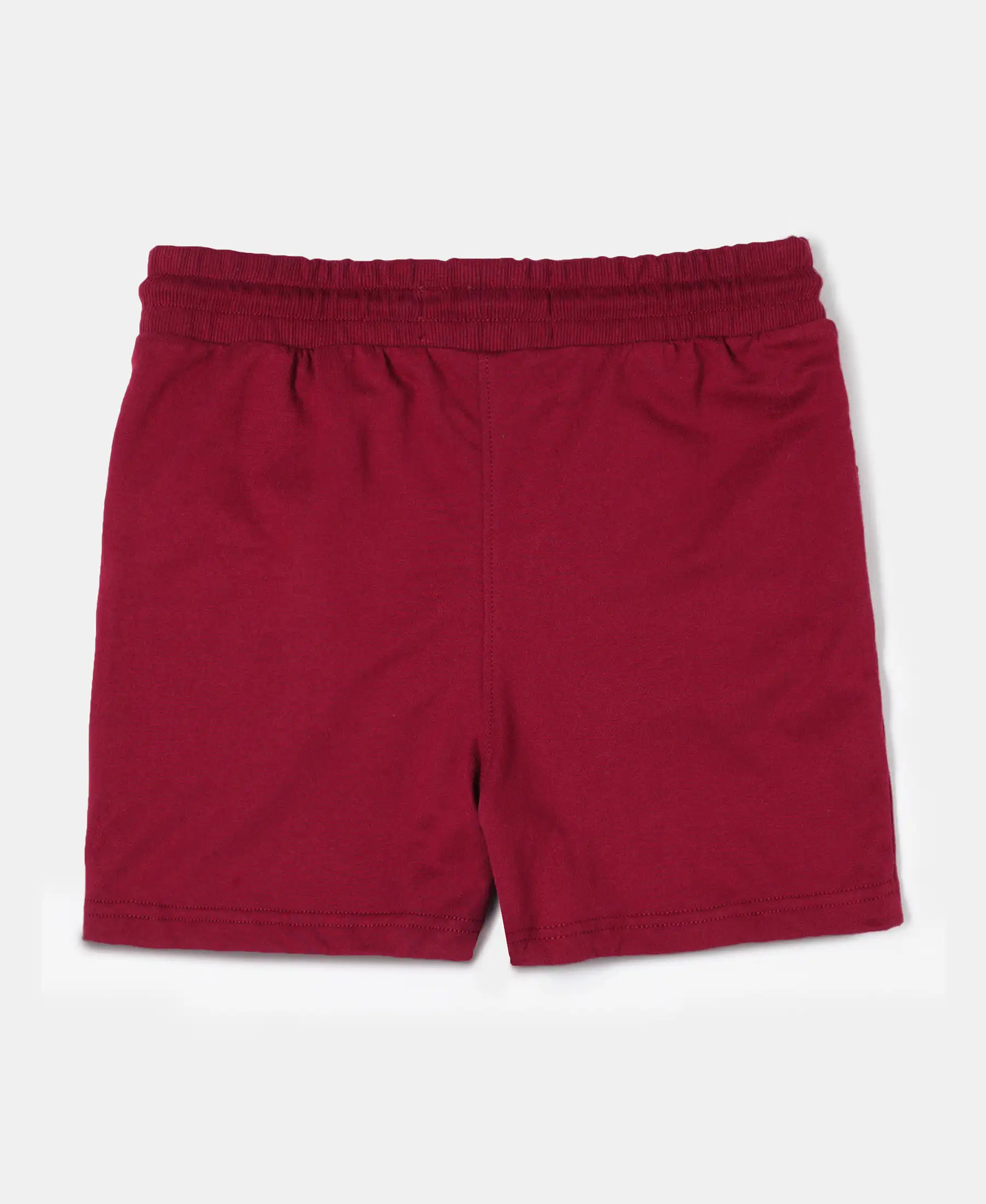 Girl's Super Combed Cotton French Terry Solid Shorts - Biking Red - Image 2