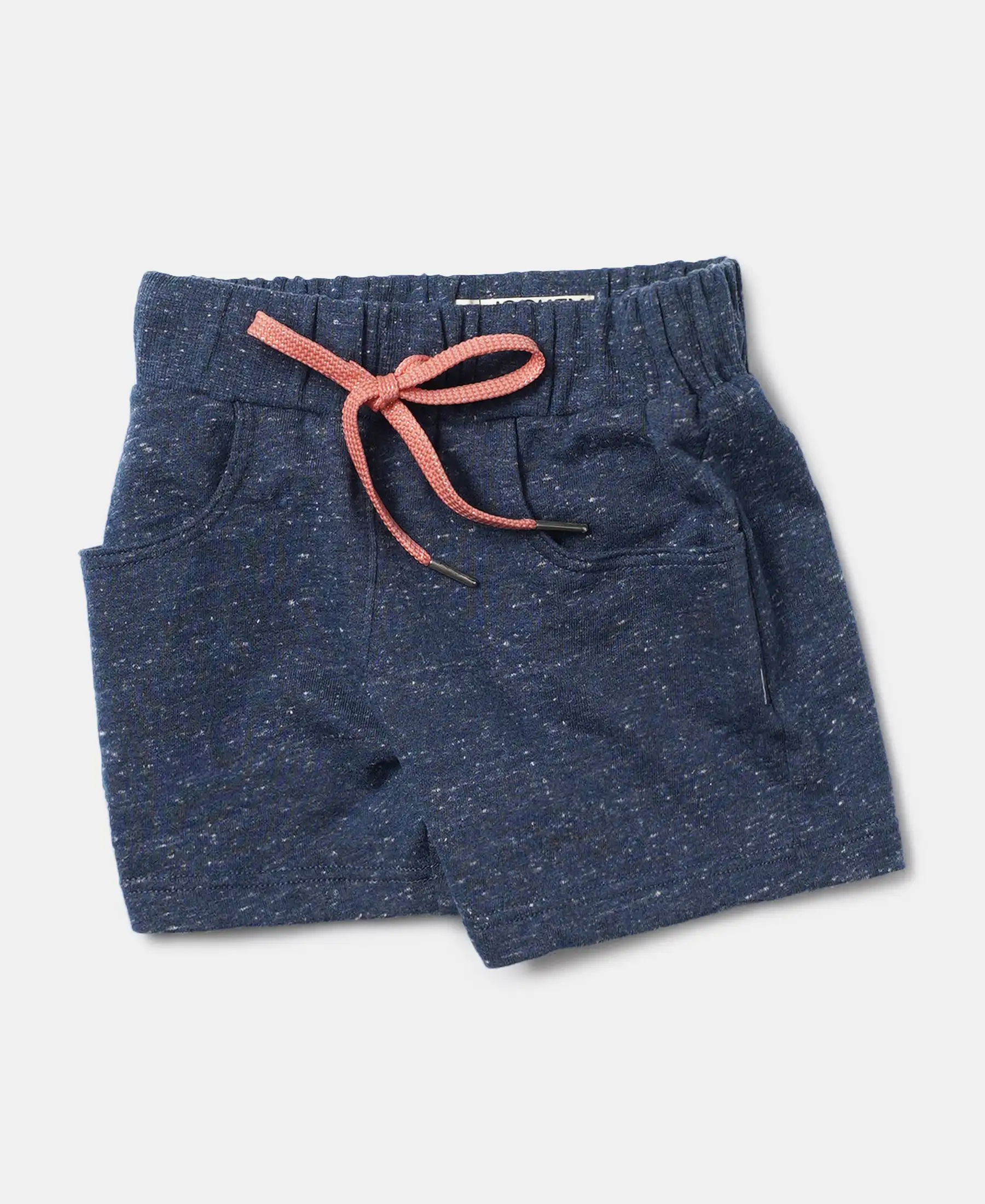 Girl's Super Combed Cotton French Terry Solid Shorts - Blue Snow Melange - Image 5