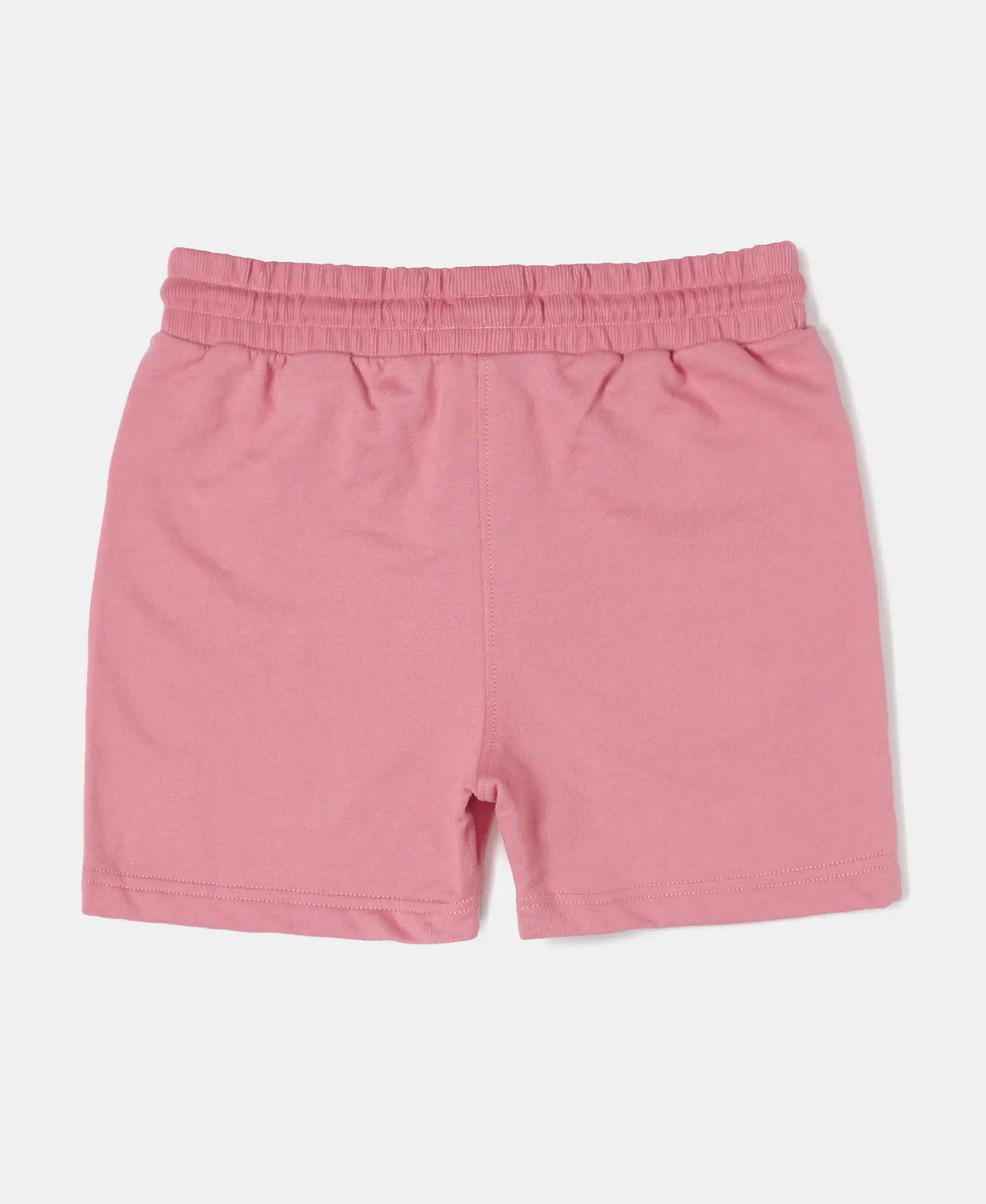 Girl's Super Combed Cotton French Terry Solid Shorts - Brandied Apricot - Image 2