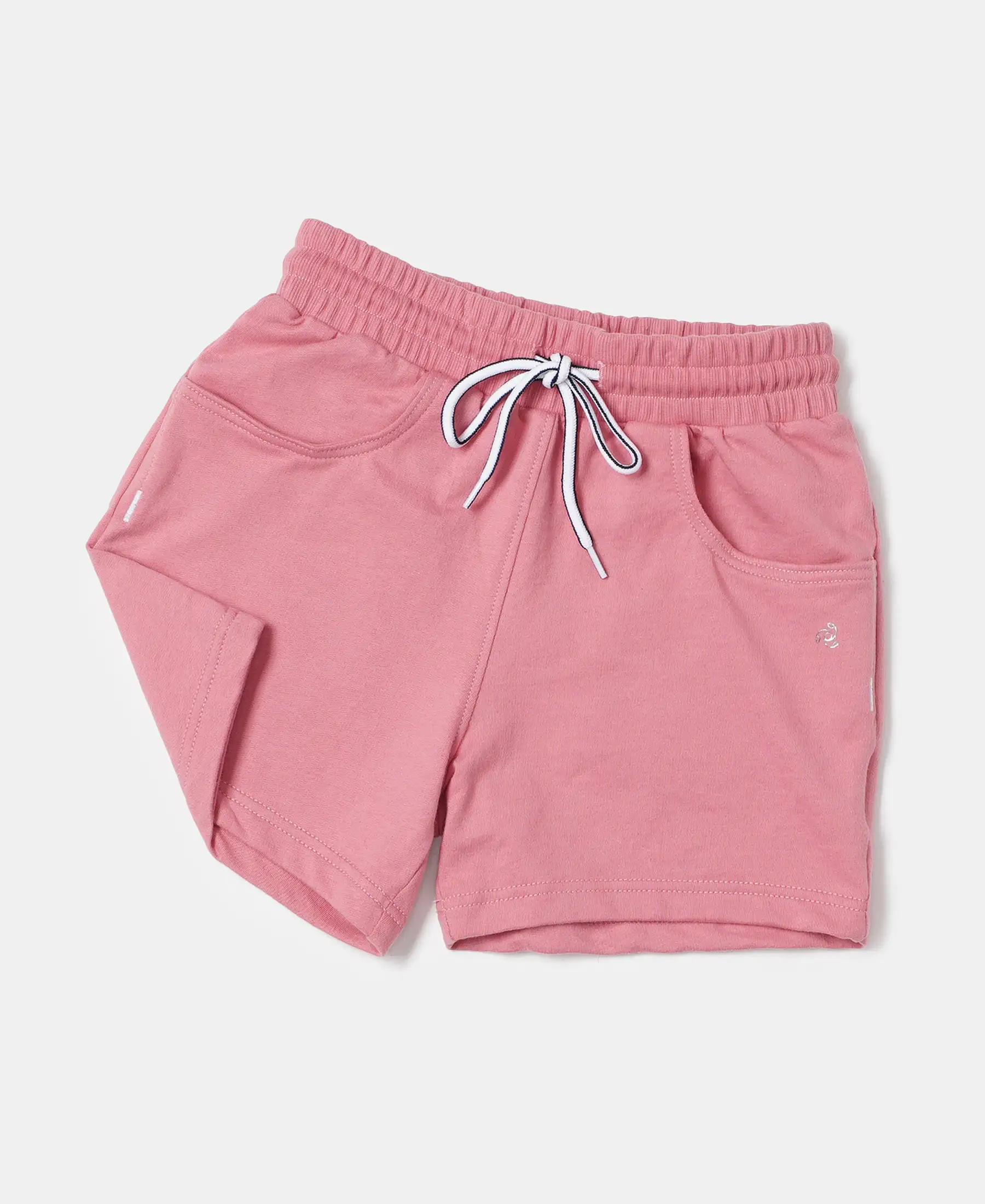 Girl's Super Combed Cotton French Terry Solid Shorts - Brandied Apricot - Image 5