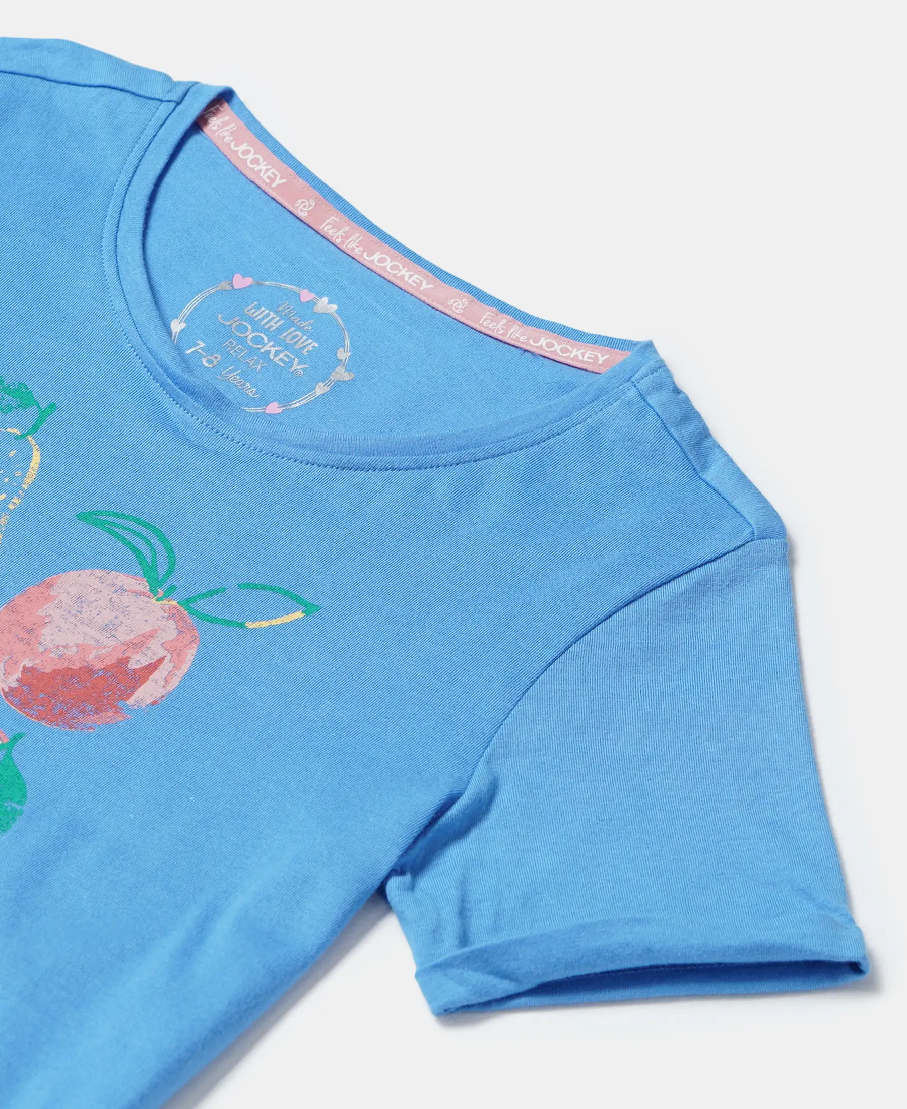 Girl's Super Combed Cotton Graphic Printed Dress - Marina - Image 3