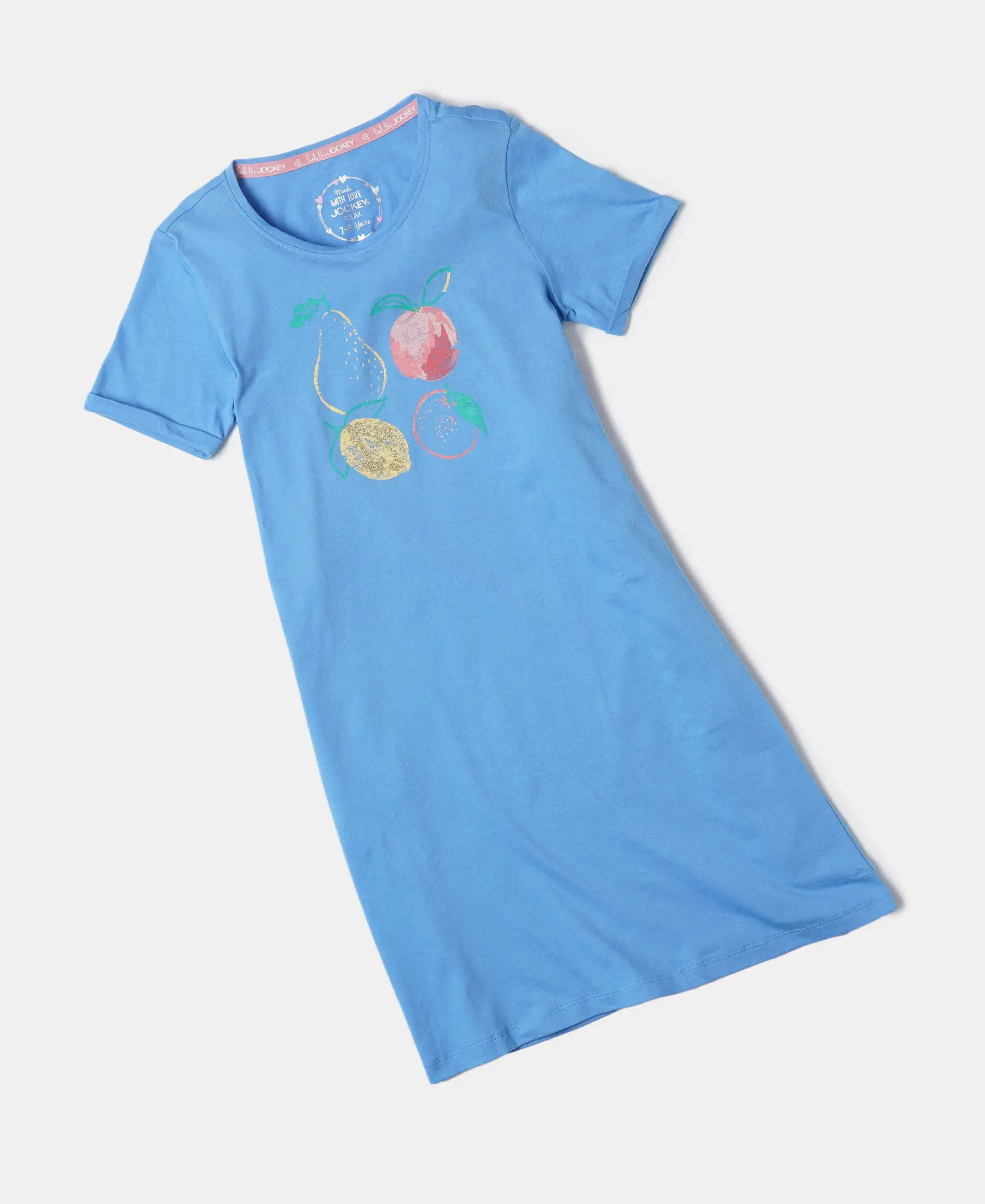 Girl's Super Combed Cotton Graphic Printed Dress - Marina - Image 4