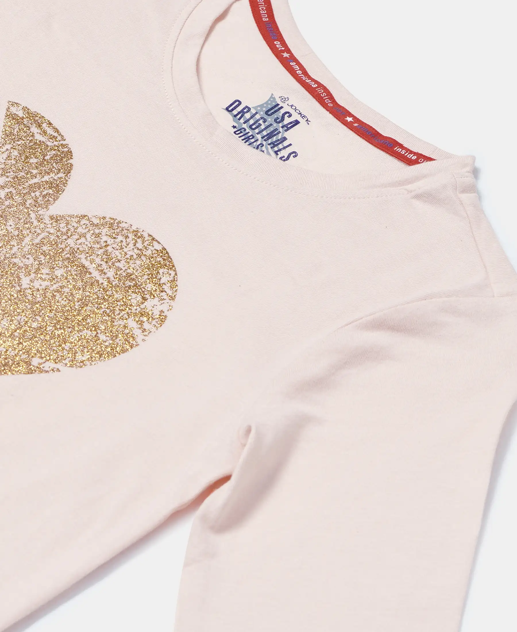 Girl's Super Combed Cotton Graphic Printed Full Sleeve T-Shirt - Ballet Pink - Image 3