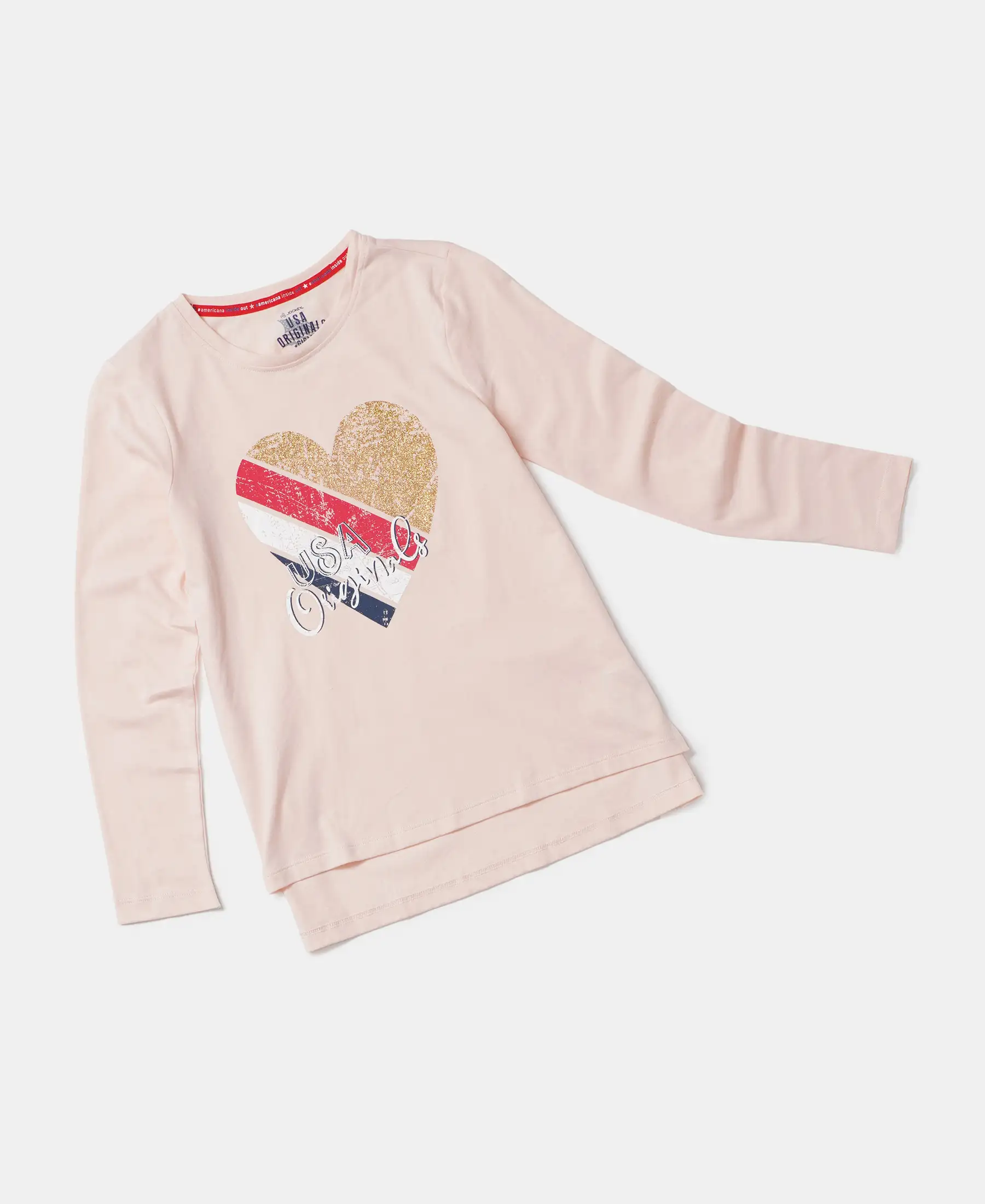 Girl's Super Combed Cotton Graphic Printed Full Sleeve T-Shirt - Ballet Pink - Image 5