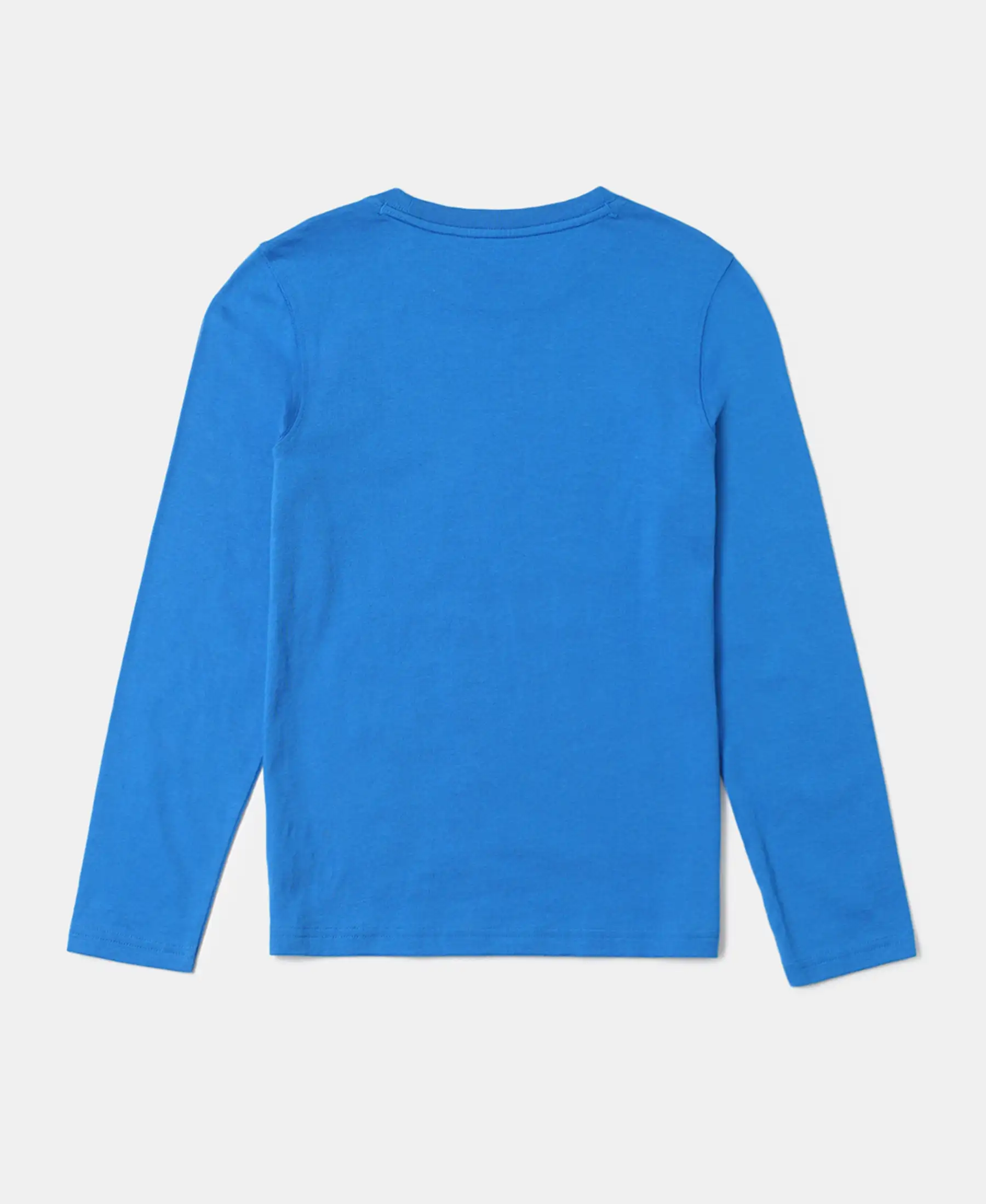 Boy's Super Combed Cotton Graphic Printed Full Sleeve T-Shirt - Neon Blue - Image 2