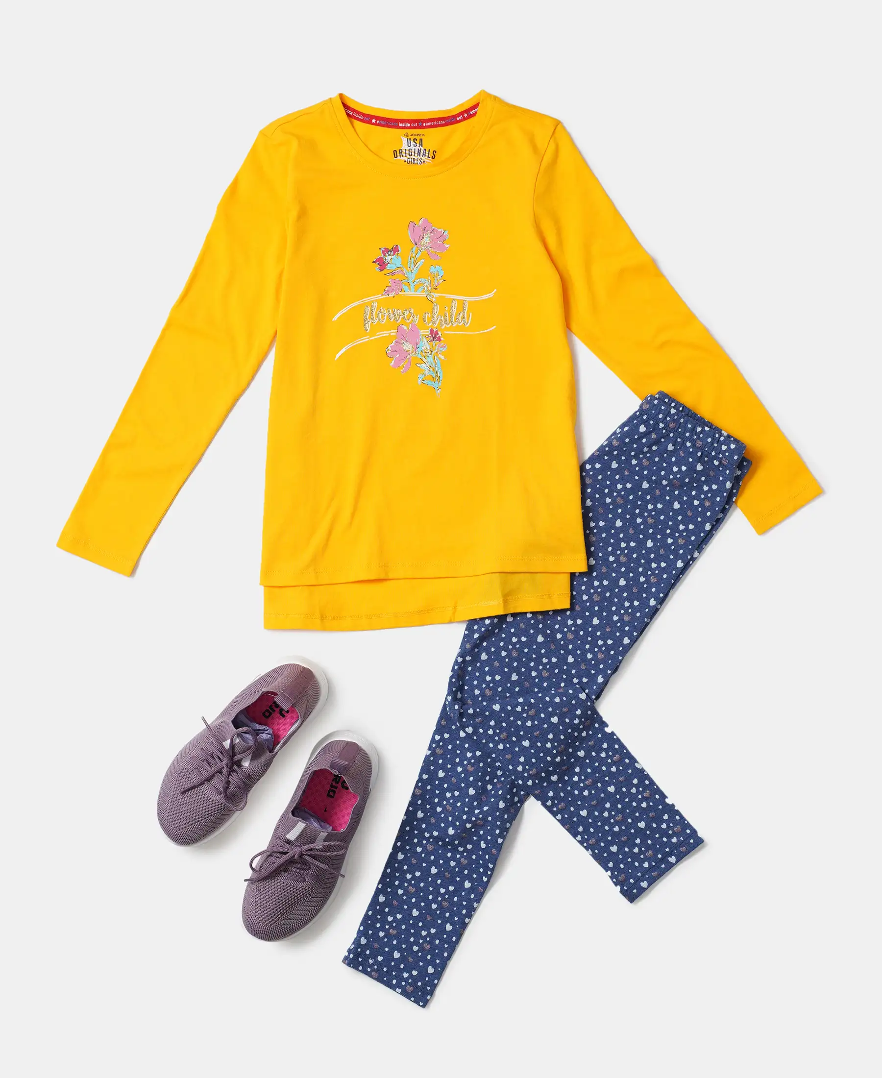 Girl's Super Combed Cotton Graphic Printed Full Sleeve T-Shirt - Spectra Yellow - Image 4