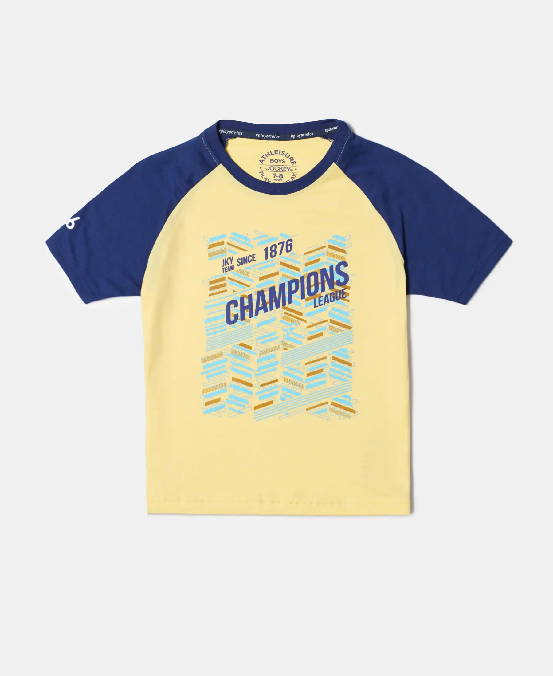 Boy's Super Combed Cotton Graphic Printed Half Sleeve Raglan T-Shirt - Snap Dragon