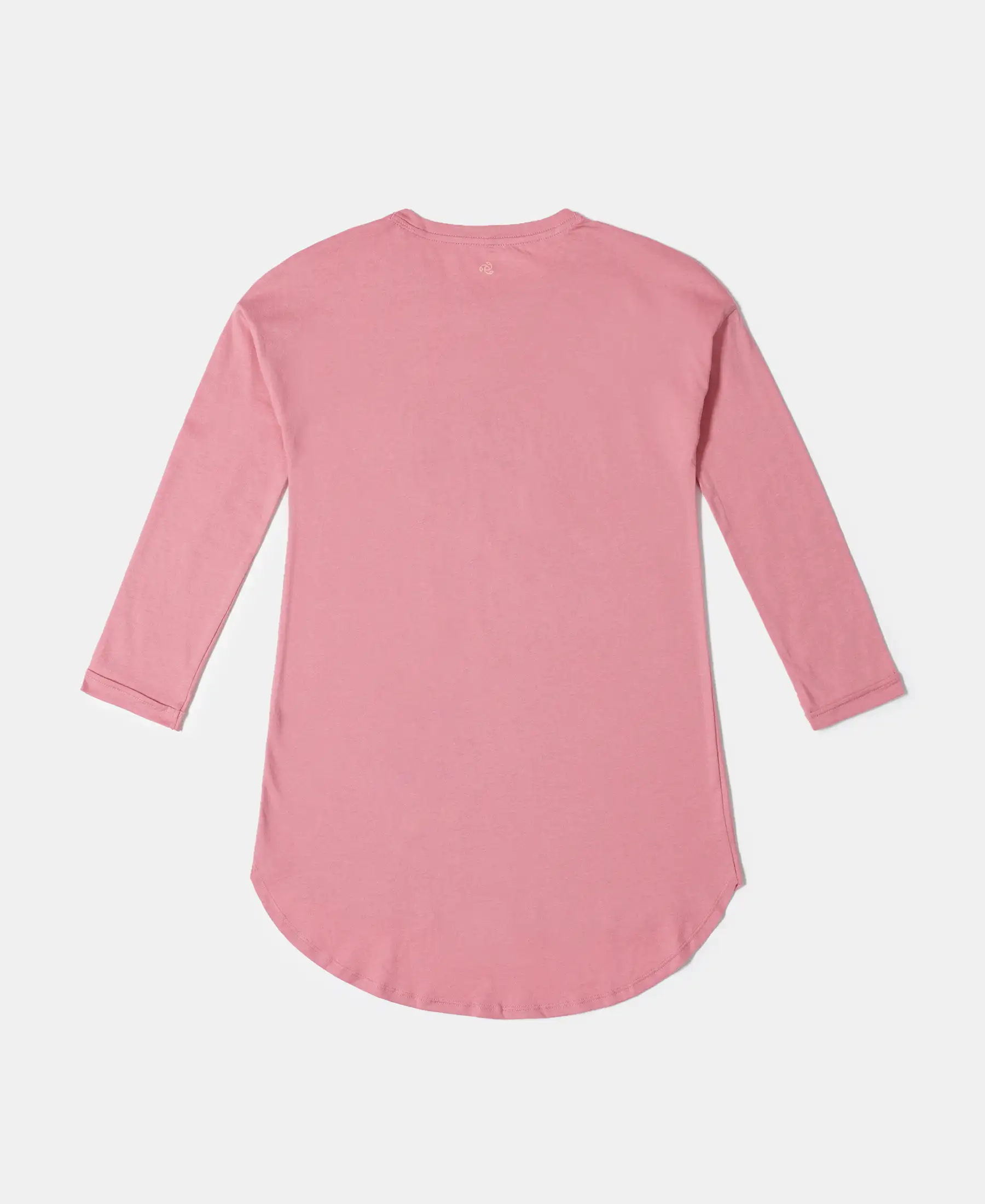 Girl's Super Combed Cotton Graphic Printed Long Length T-Shirt - Brandied Apricot - Image 2