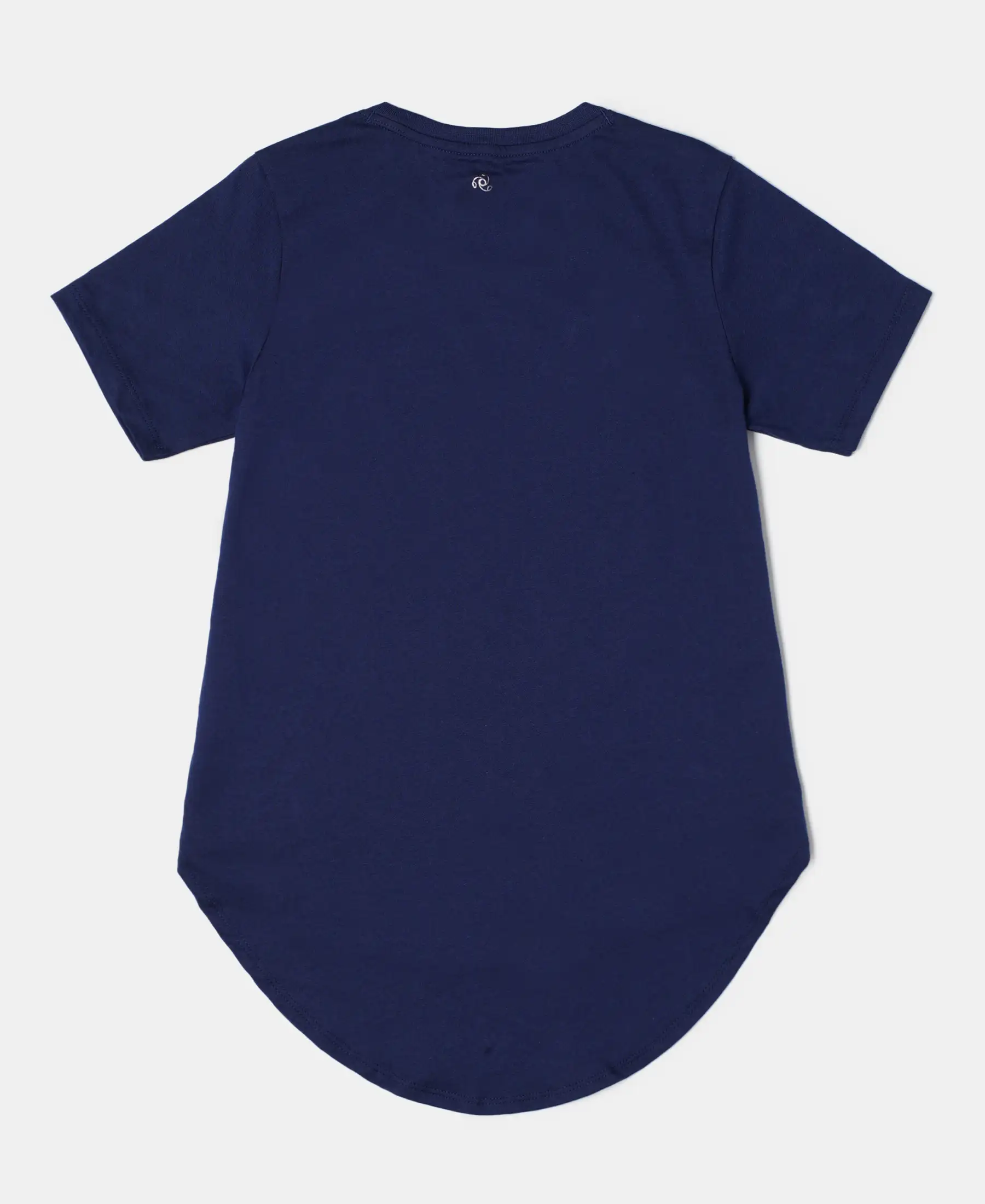 Girl's Super Combed Cotton Graphic Printed Short Sleeve T-Shirt with Hi Low Hem - Imperial Blue - Image 2