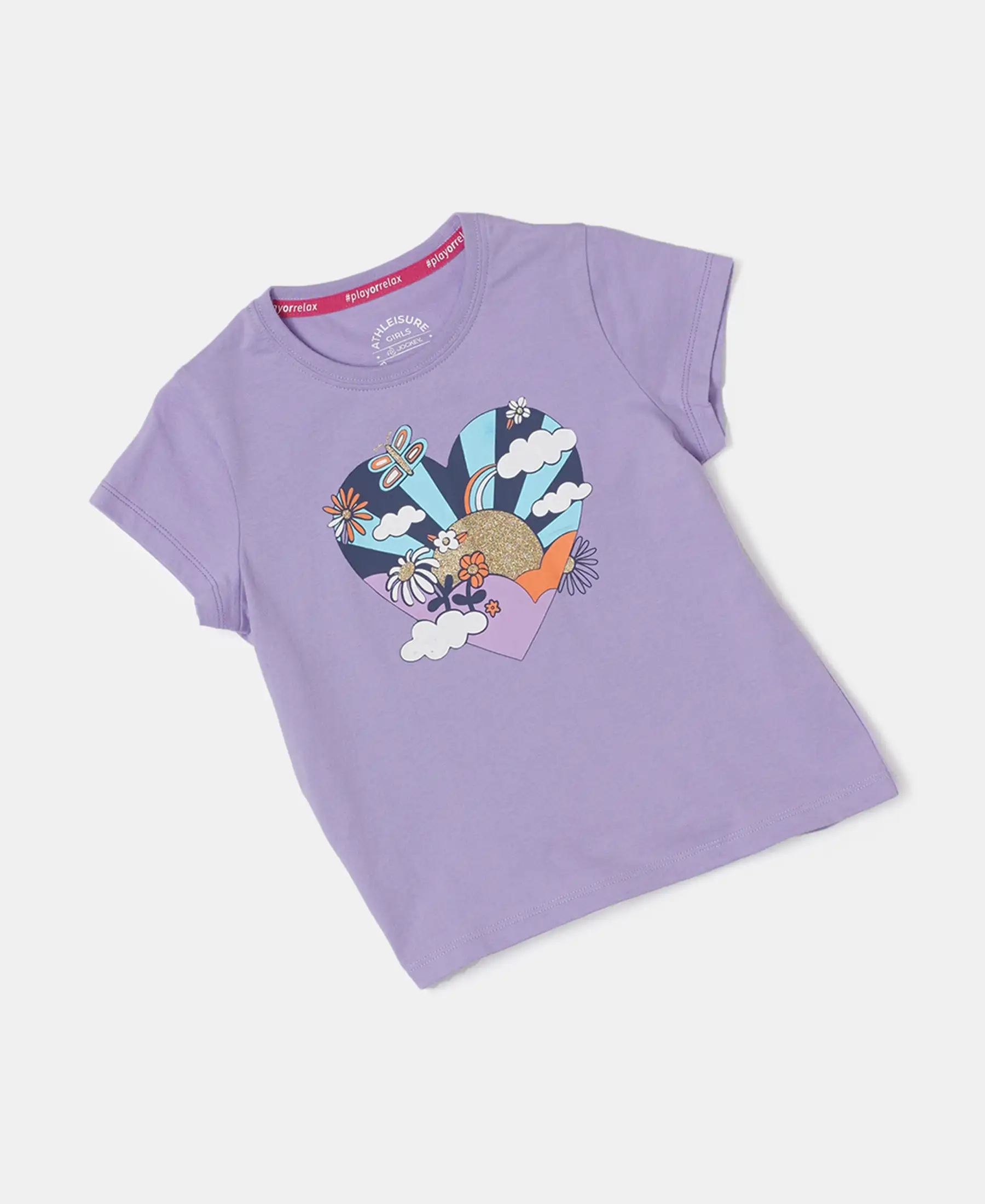 Girl's Super Combed Cotton Graphic Printed T-Shirt - Paisley Purple - Image 5