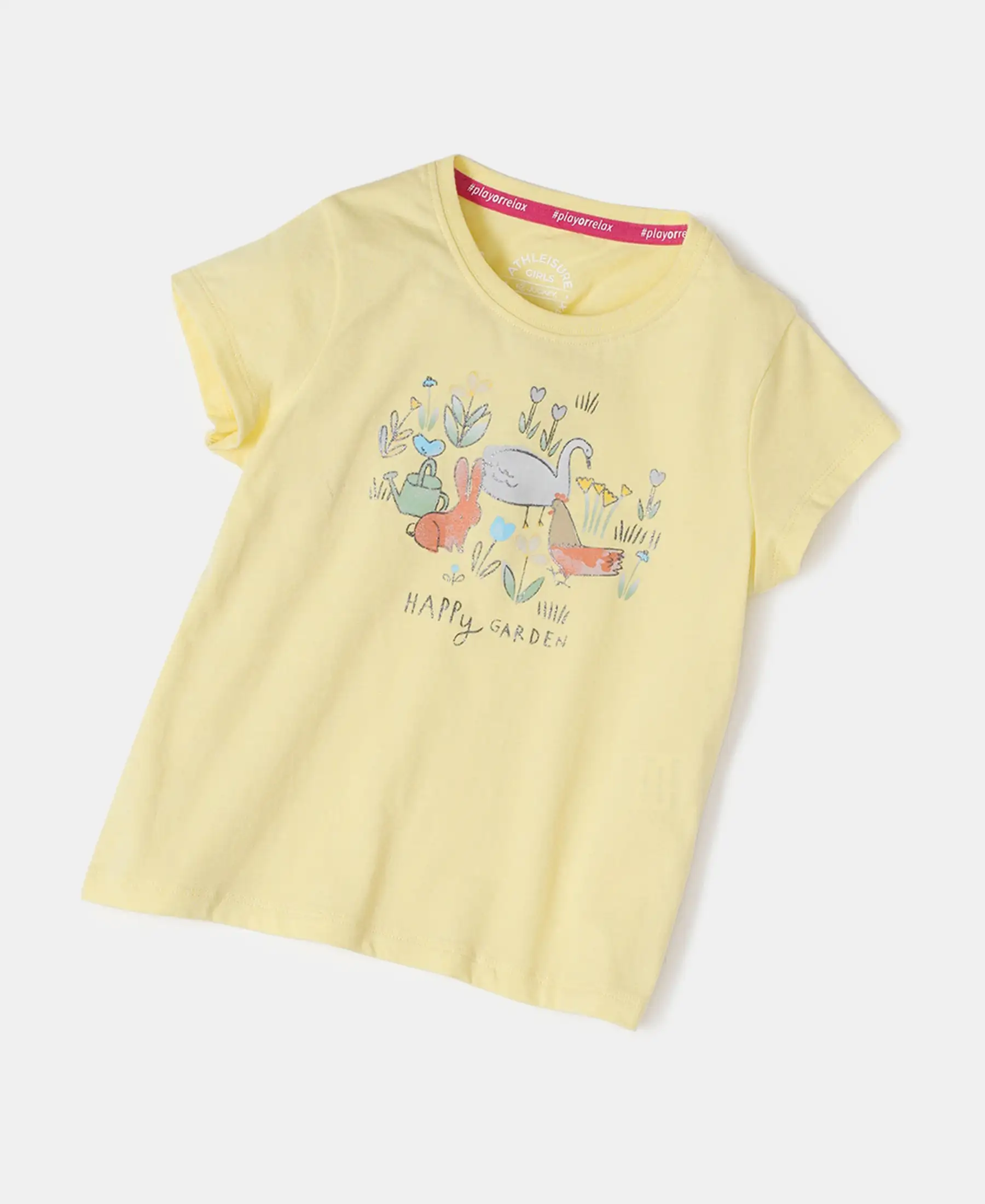 Girl's Super Combed Cotton Graphic Printed T-Shirt - Popcorn - Image 5