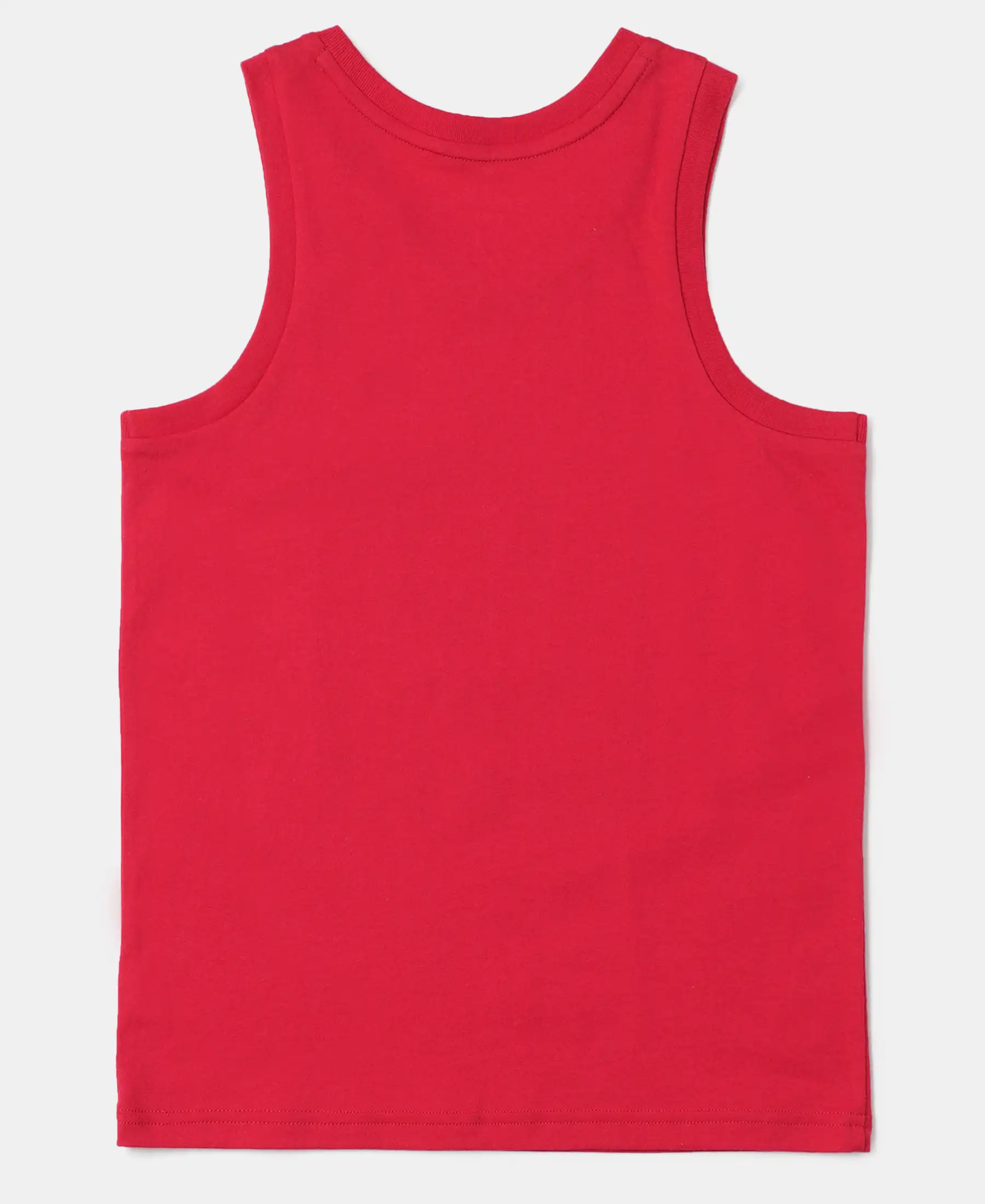 Boy's Super Combed Cotton Graphic Printed Tank Top - Team Red Printed - Image 2