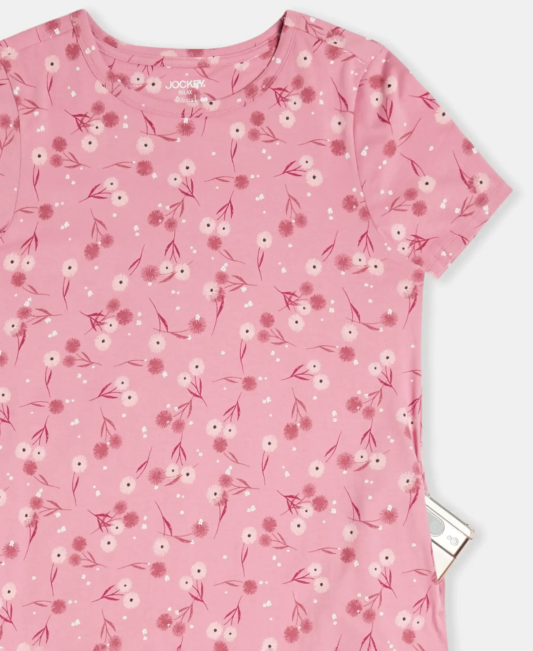 Super Combed Cotton Long Length Printed Lounge Dress - Cashmere Rose - Image 10