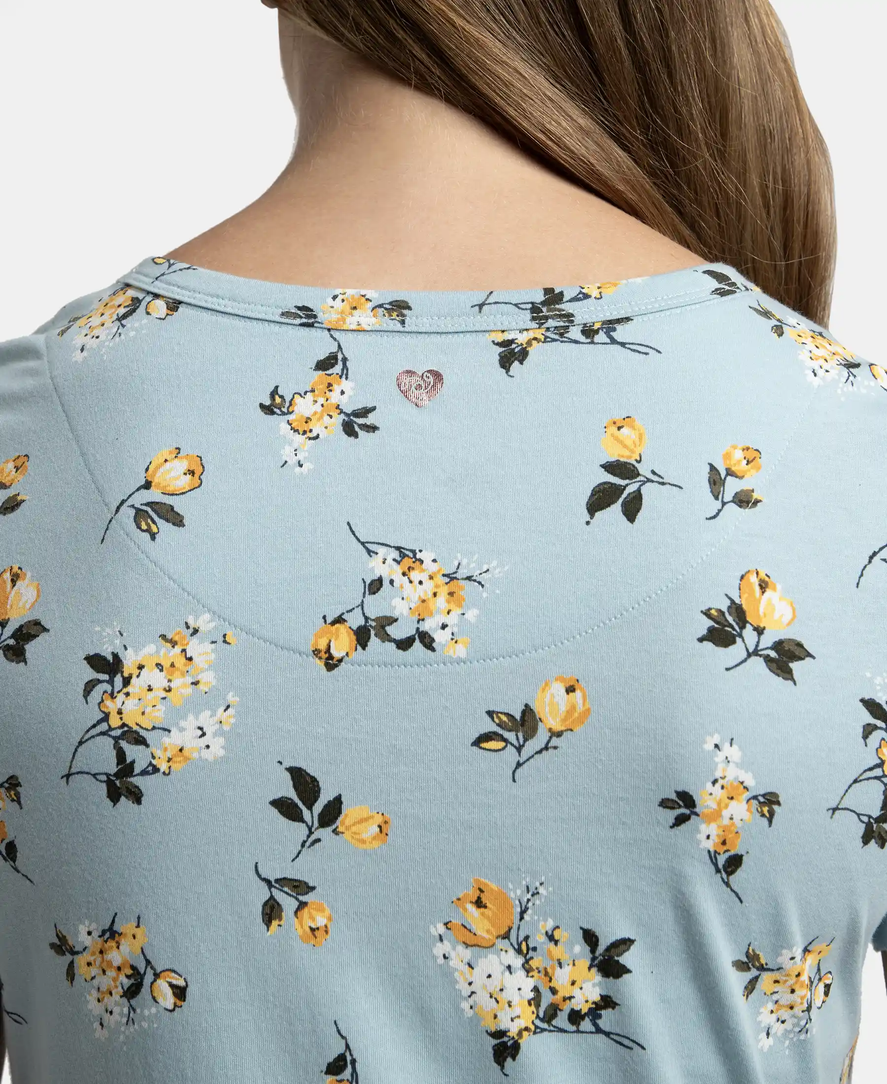 Super Combed Cotton Long Length Printed Lounge Dress - Forget Me Not - Image 7