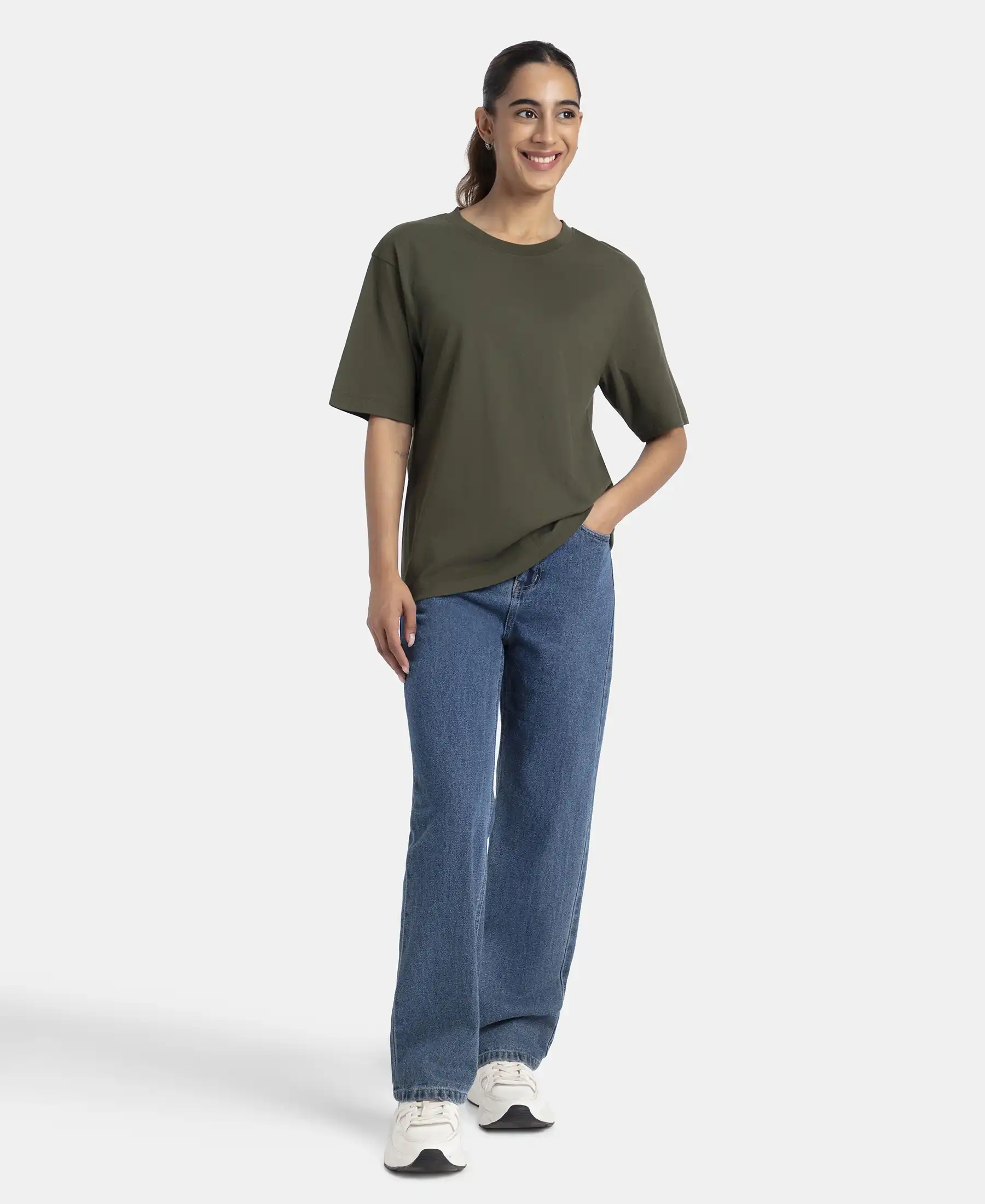 Super Combed Cotton Oversized T-Shirt with Drop Shoulder Styling - Deep Depths - Image 4