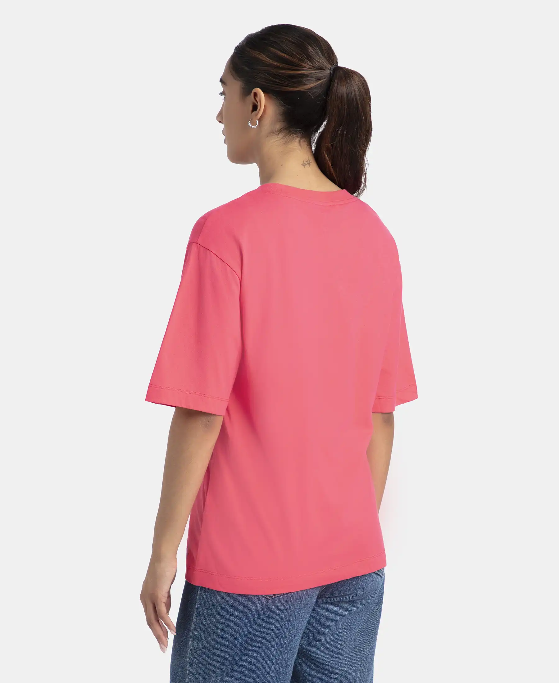 Super Combed Cotton Oversized T-Shirt with Drop Shoulder Styling - Rogue Red - Image 3
