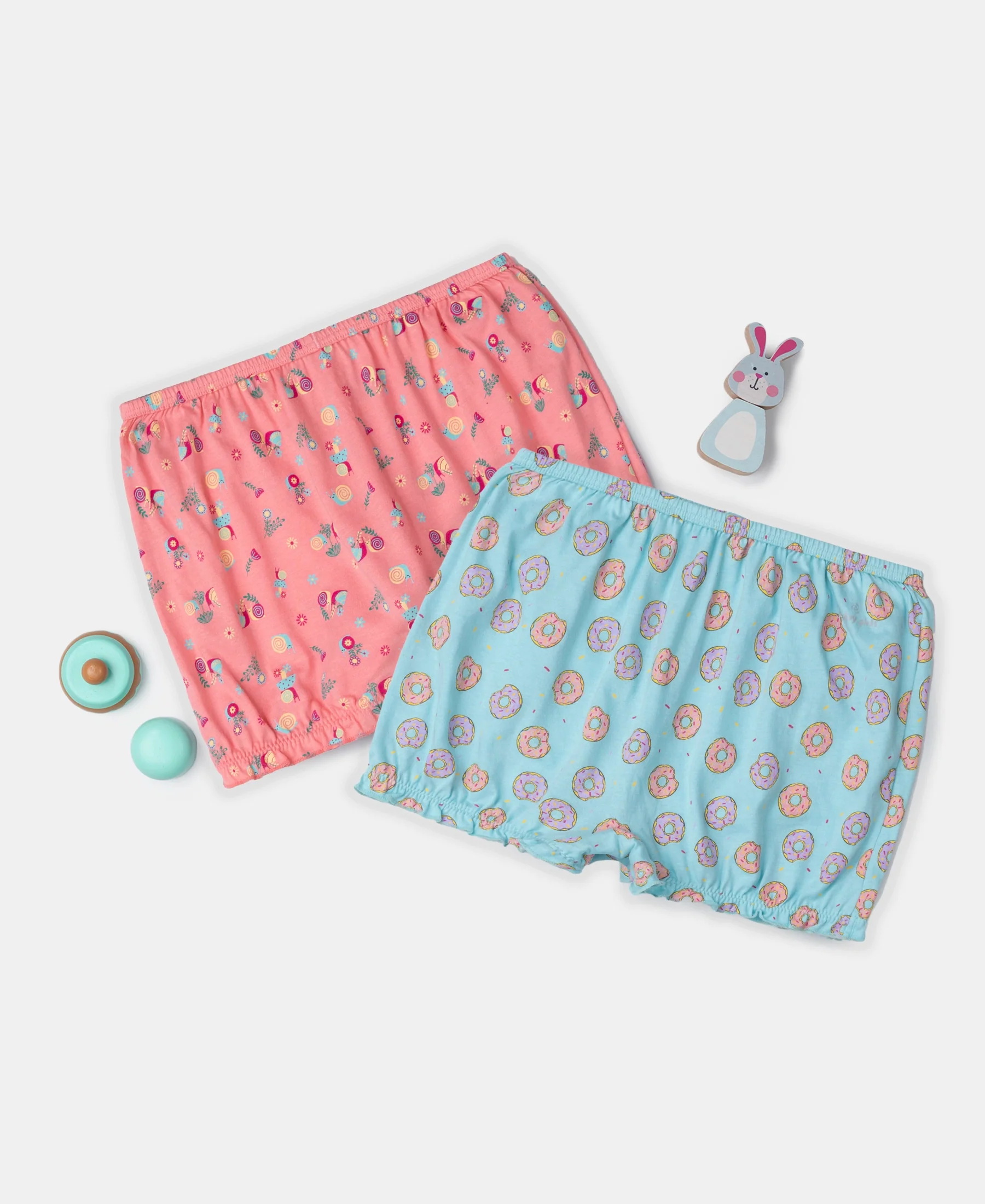 Super Combed Cotton Printed Bloomers with Ultrasoft Waistband - Angel Blue & Beetroot Pink (Pack of 2) - Image 5