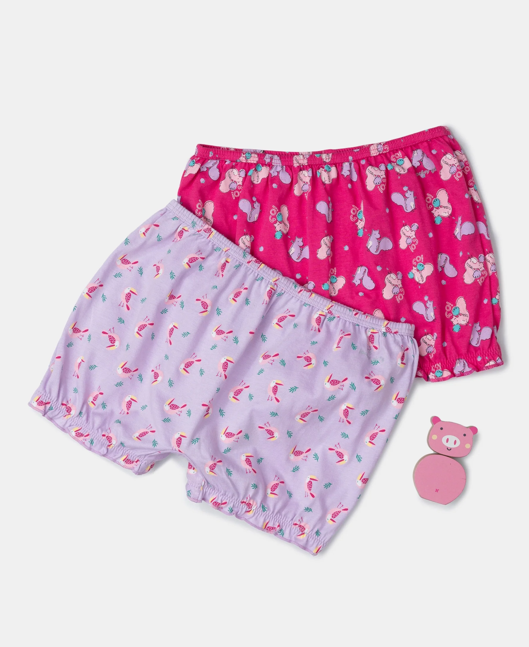 Super Combed Cotton Printed Bloomers with Ultrasoft Waistband - Beetroot Pink & Lavendula (Pack of 2) - Image 5