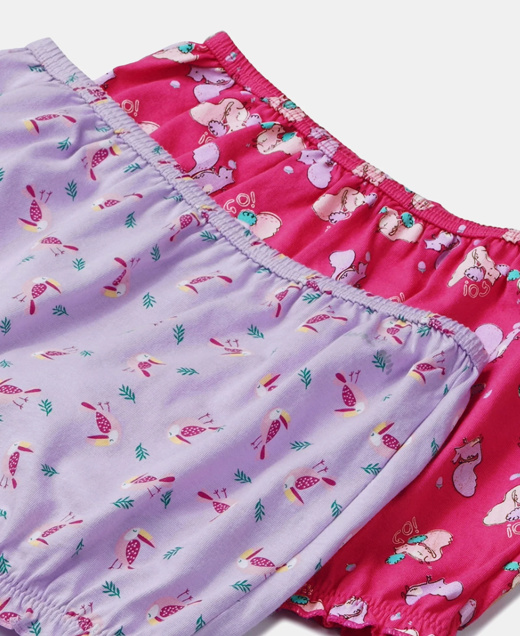 Super Combed Cotton Printed Bloomers with Ultrasoft Waistband - Beetroot Pink & Lavendula (Pack of 2) - Image 7