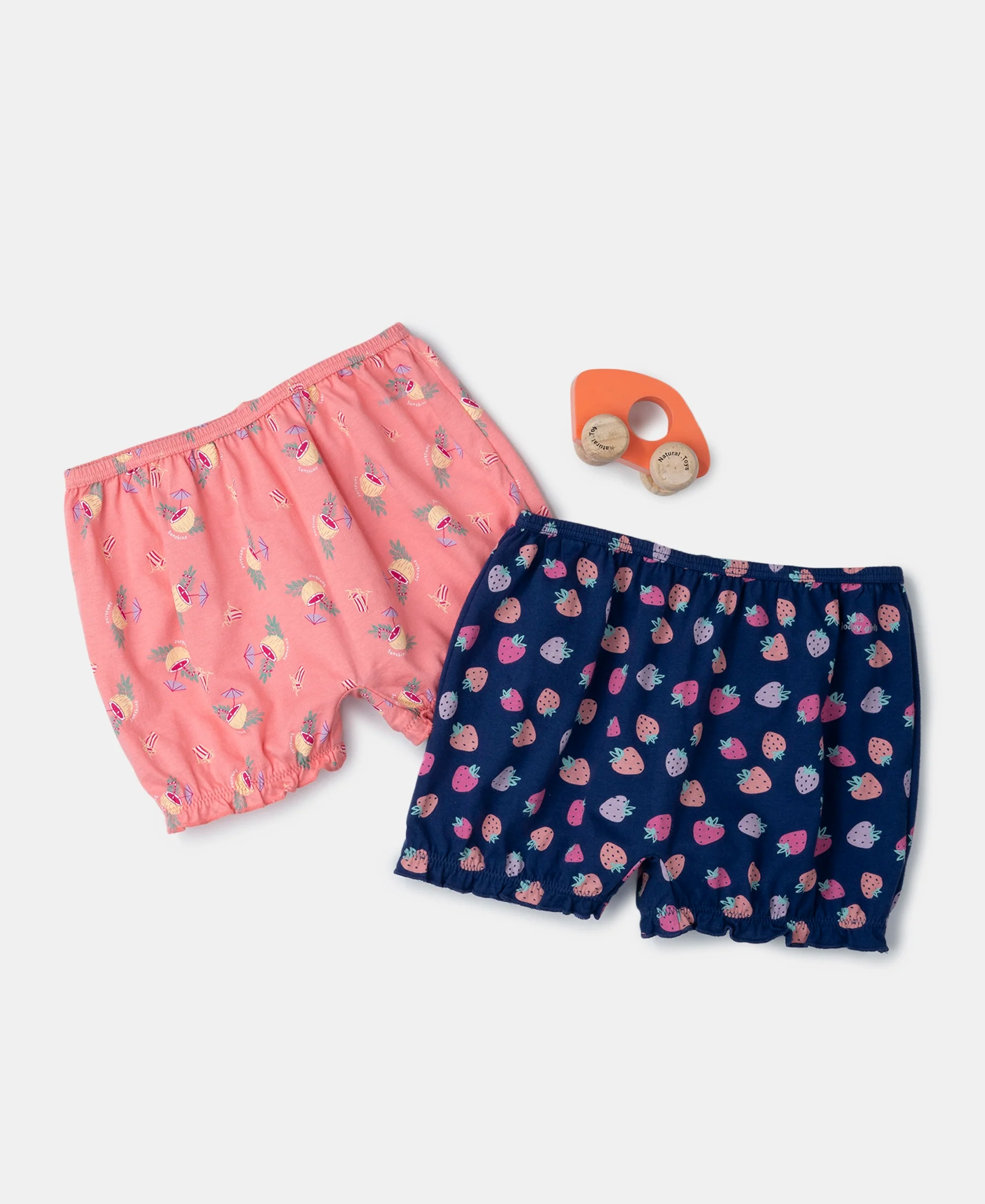 Super Combed Cotton Printed Bloomers with Ultrasoft Waistband - Blue Depths & Salmon Rose (Pack of 2) - Image 5