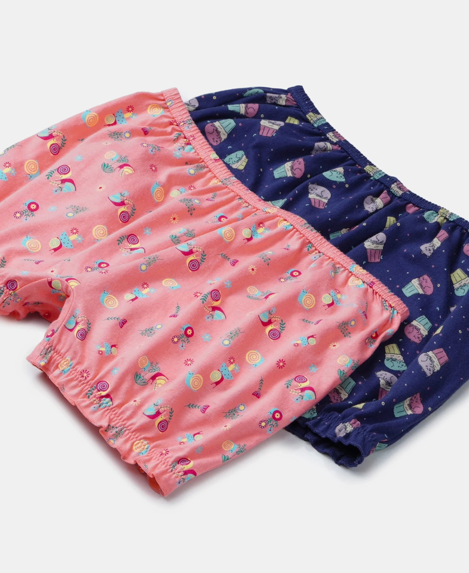 Super Combed Cotton Printed Bloomers with Ultrasoft Waistband - Blue Depths & Salmon Rose (Pack of 2) - Image 7