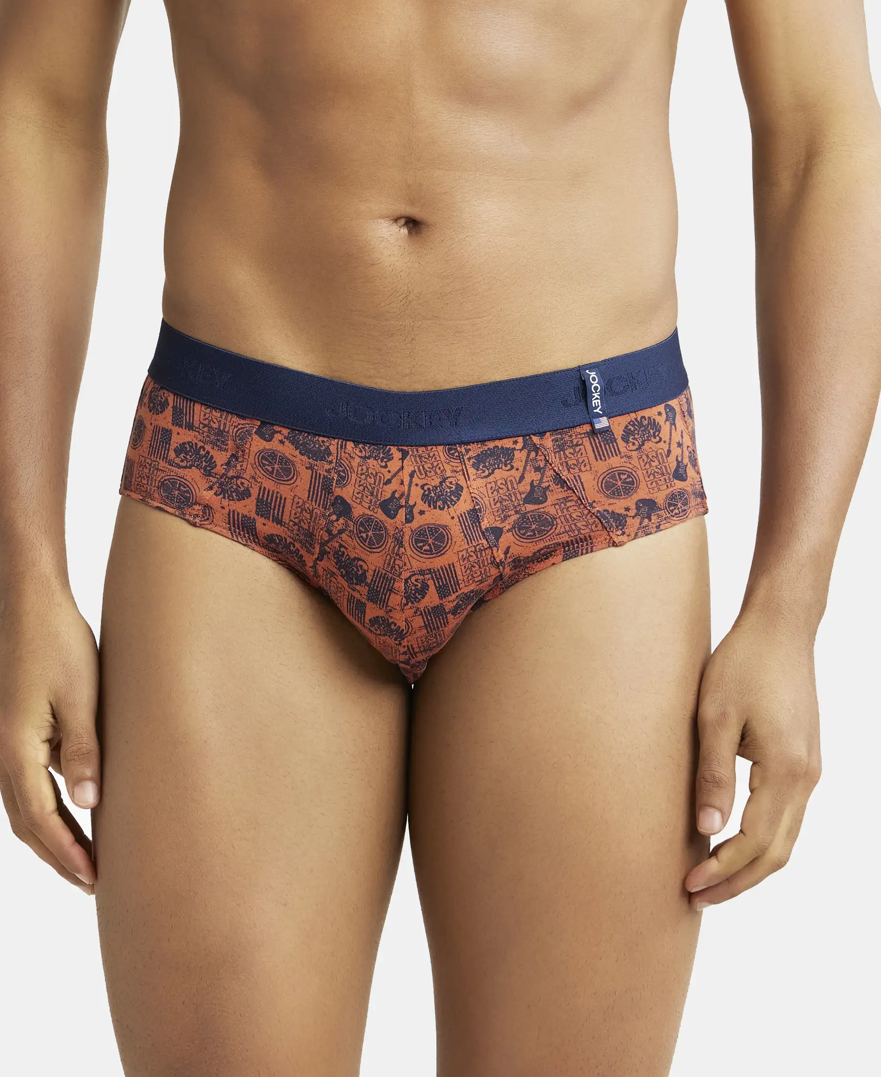 Super Combed Cotton Printed Brief with Ultrasoft Waistband - Autumn Glaze