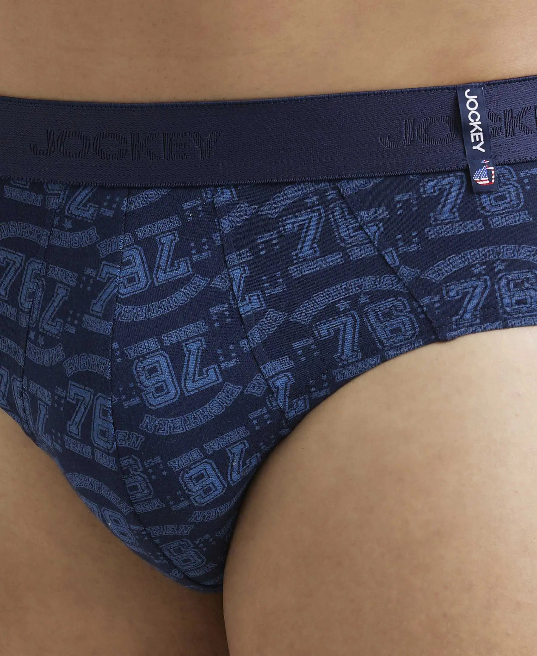 Super Combed Cotton Printed Brief with Ultrasoft Waistband - Navy & Dusk Blue (Pack of 2) - Image 15