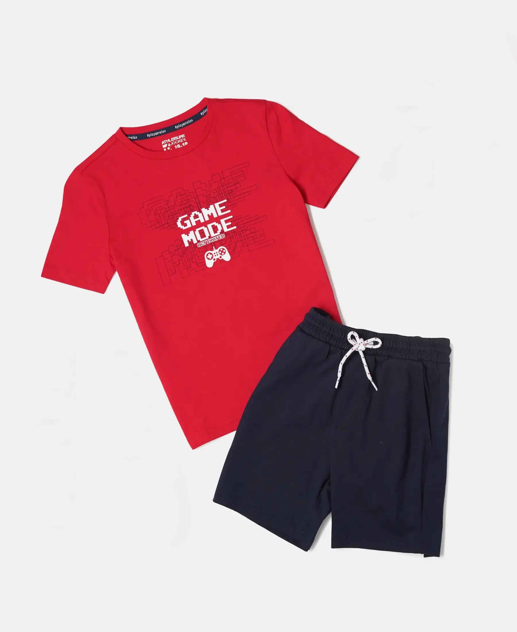 Boy's Super Combed Cotton Printed T-Shirt & Shorts Set - Assorted - Image 2