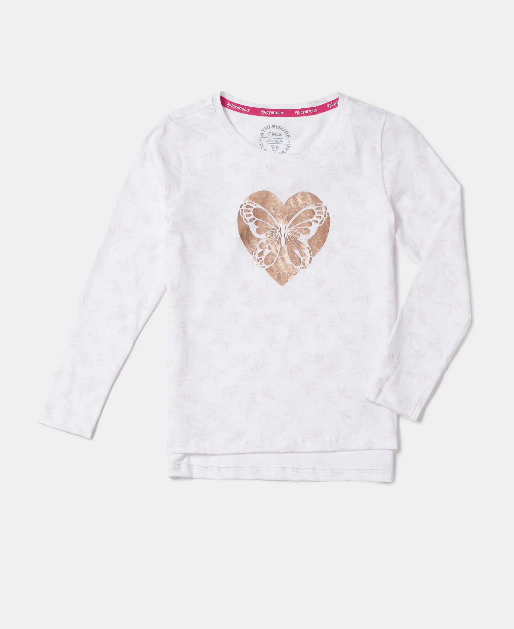 Girl's Super Combed Cotton Printed Full Sleeve T-Shirt - White Printed - Image 5