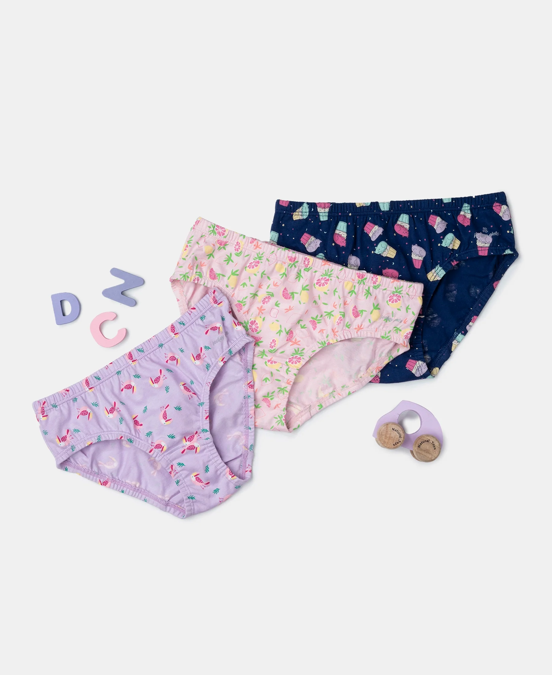 Super Combed Cotton Printed Panty with Ultrasoft Waistband - Fairy Tale, Blue Depths & Lavendula (Pack of 3) - Image 5
