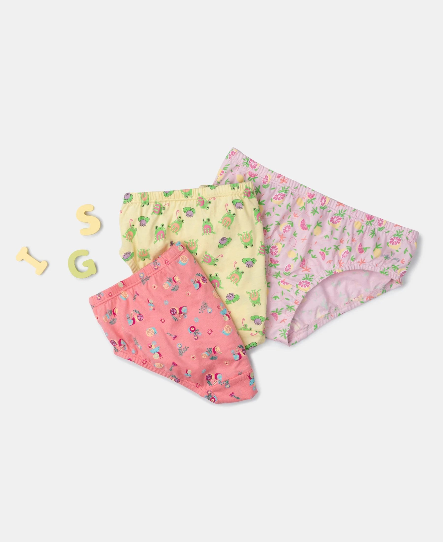 Super Combed Cotton Printed Panty with Ultrasoft Waistband - Fairy Tale, Lemon Meringue & Salmon Rose (Pack of 3) - Image 5