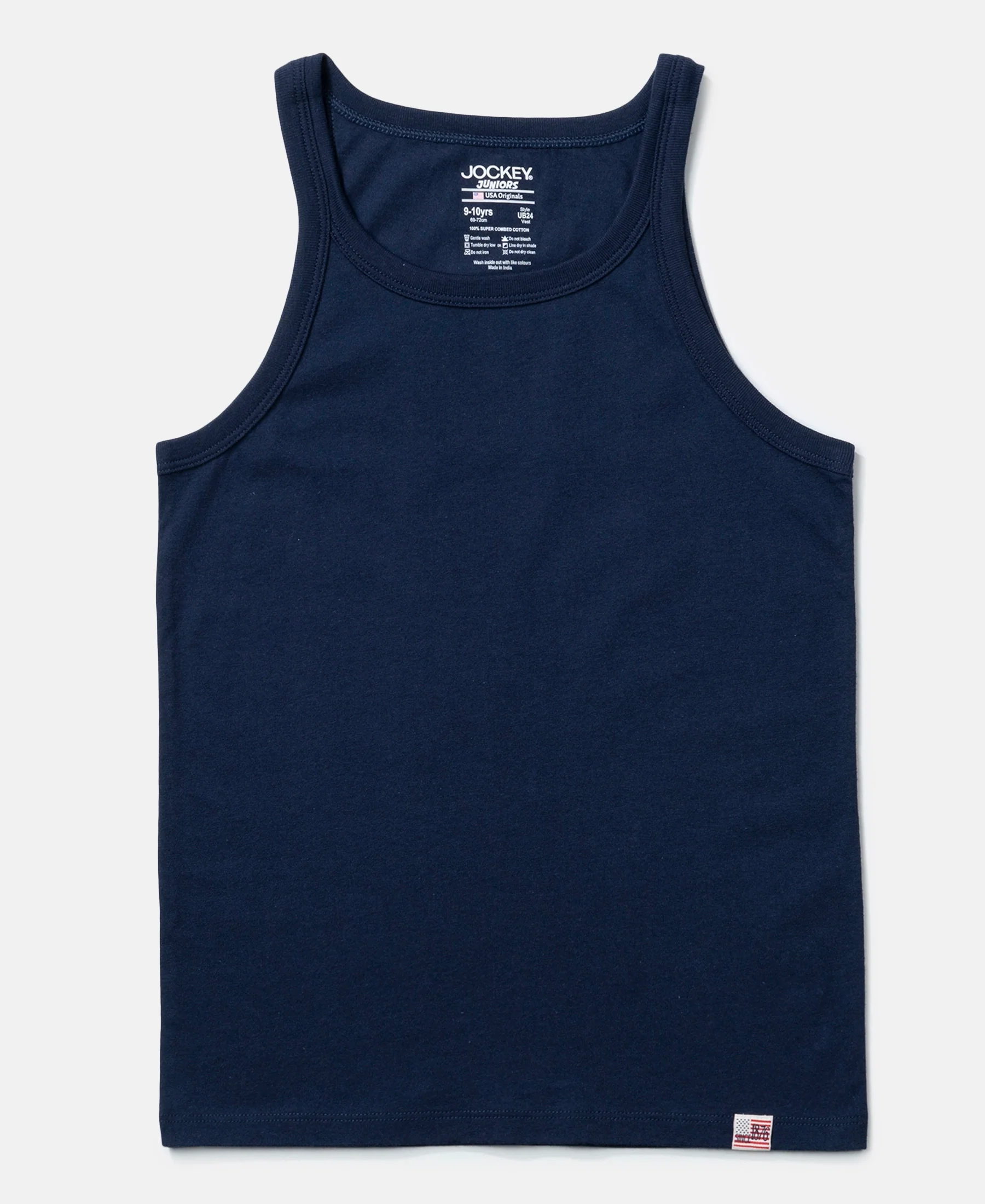 Super Combed Cotton Printed Round Neck Sleeveless Vest - Feldspar & Navy (Pack of 2) - Image 4