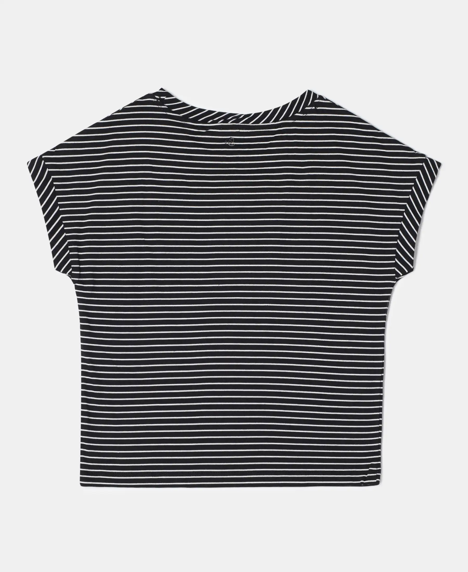 Girl's Super Combed Cotton Printed Short Sleeve T-Shirt - Black Printed - Image 2