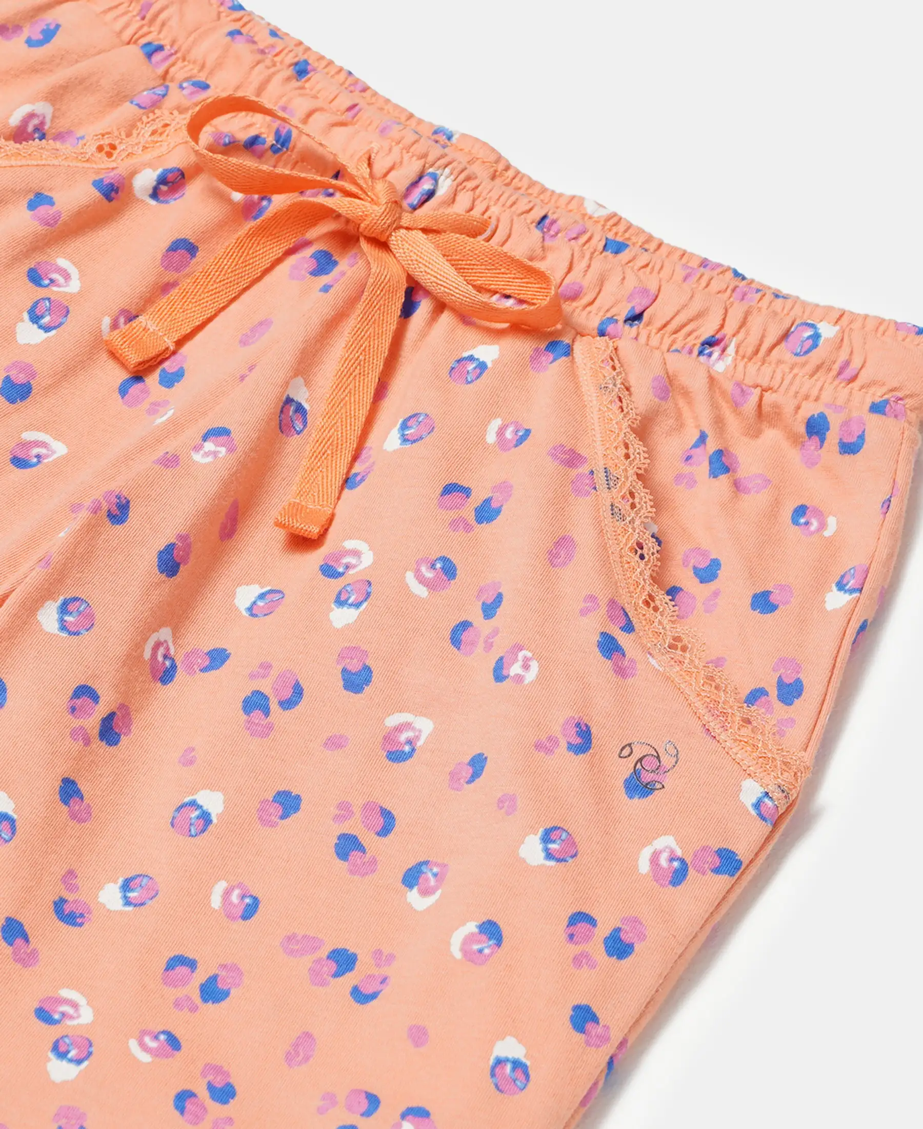 Girl's Super Combed Cotton Printed Shorts - Coral Reef Printed - Image 3