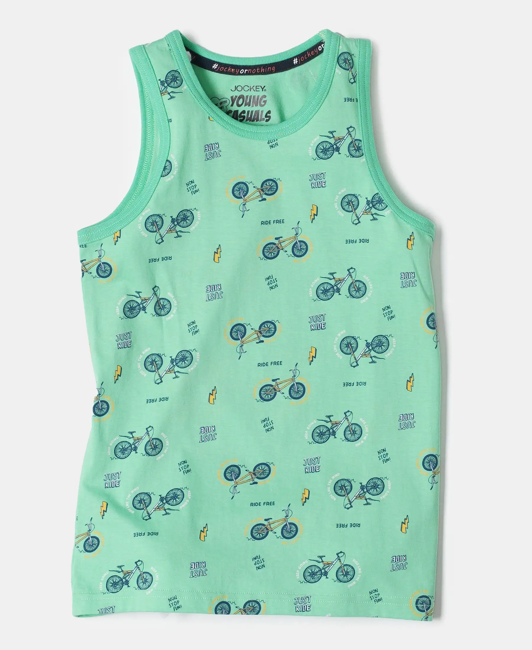 Boy's Super Combed Cotton Printed Tank Top - Spring Bouquet - Image 5