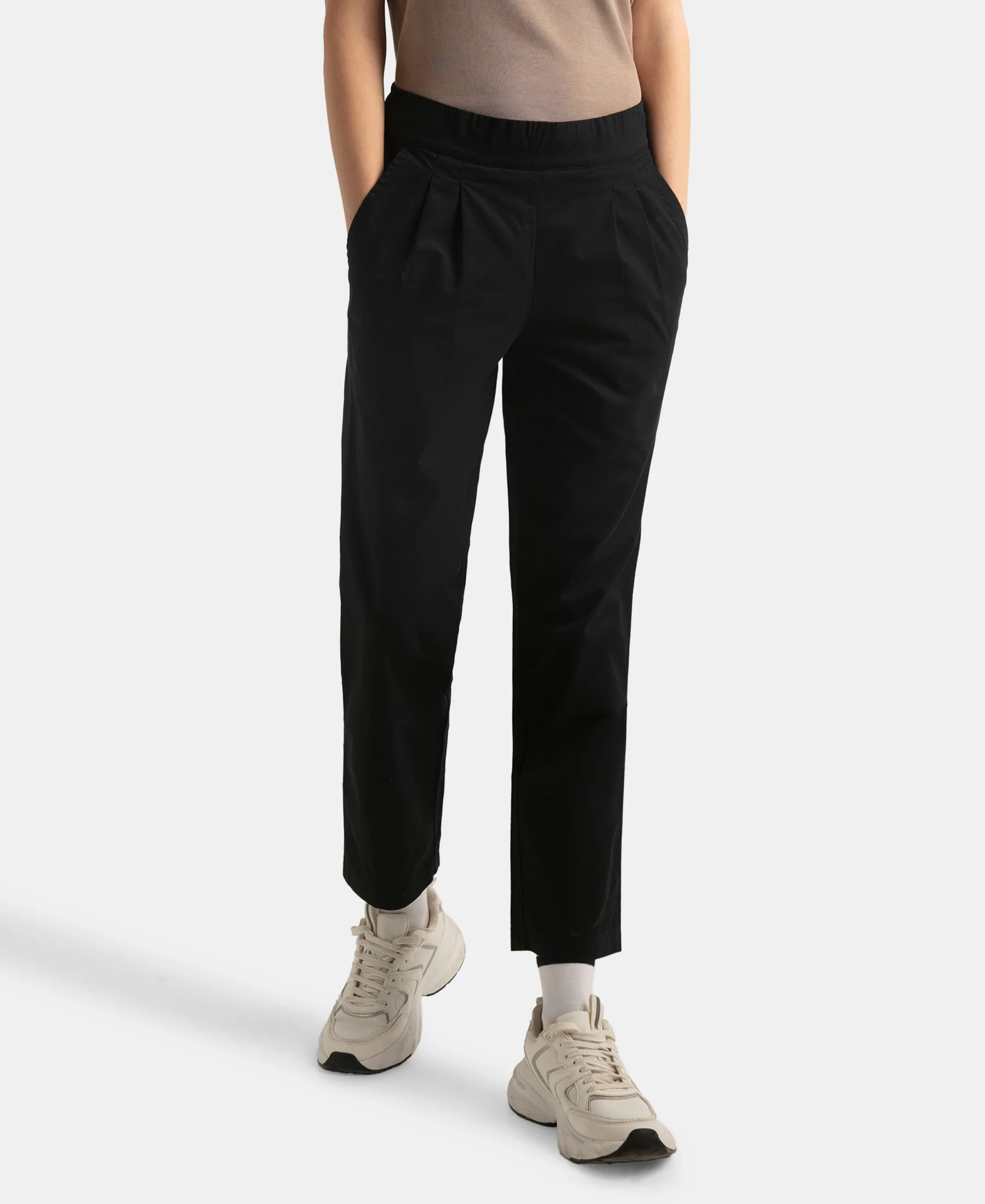 Super Combed Cotton Regular Fit Hybrid Pants - Black