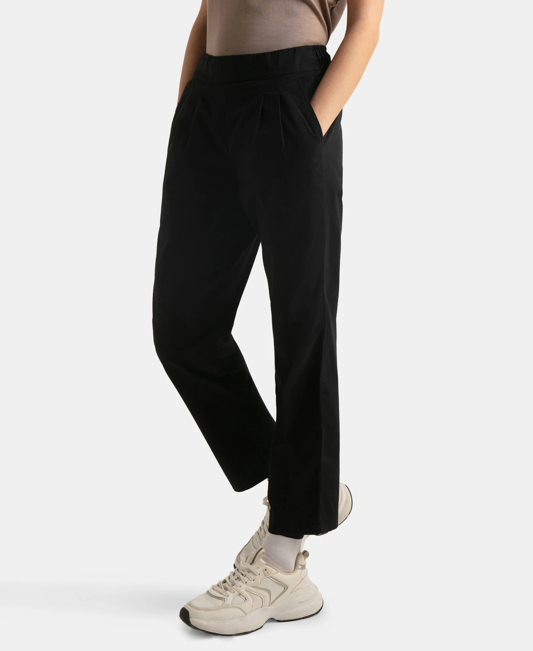 Super Combed Cotton Regular Fit Hybrid Pants - Black - Image 2