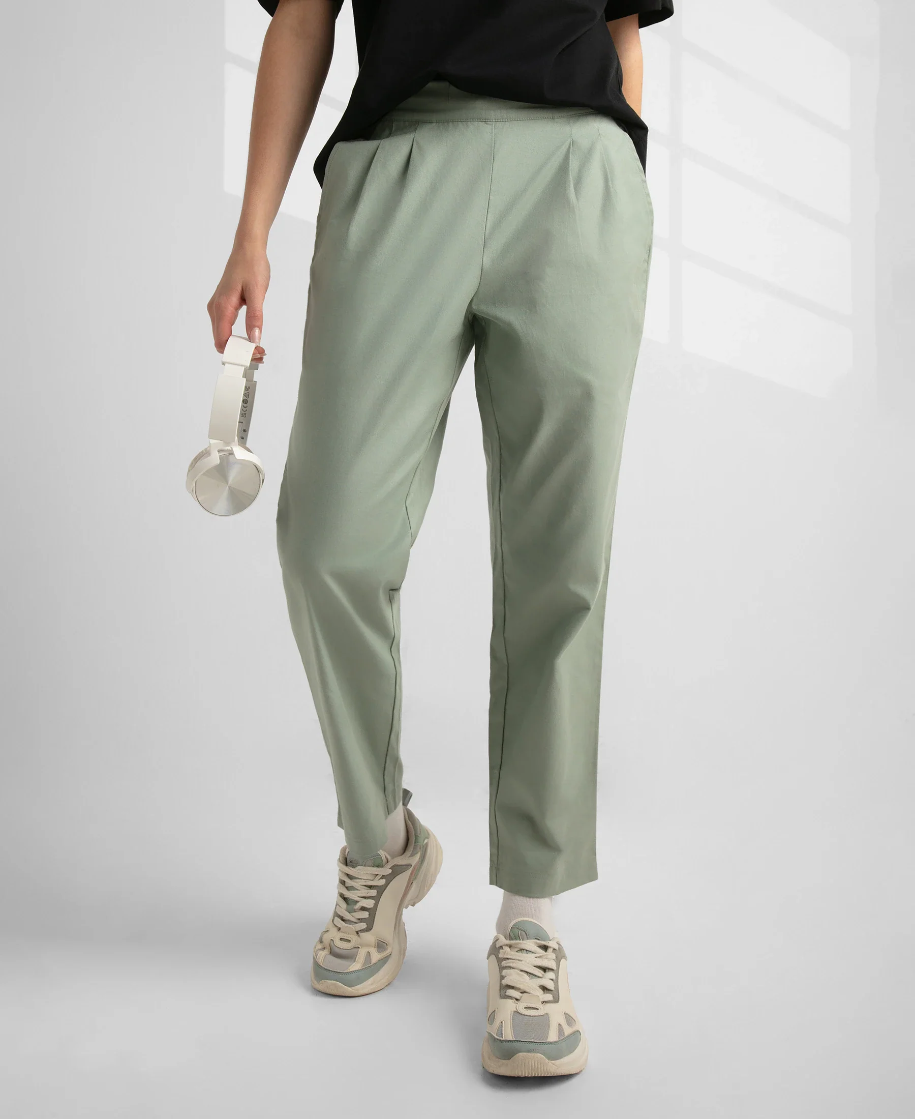 Super Combed Cotton Regular Fit Hybrid Pants - Iceberg Green - Image 5