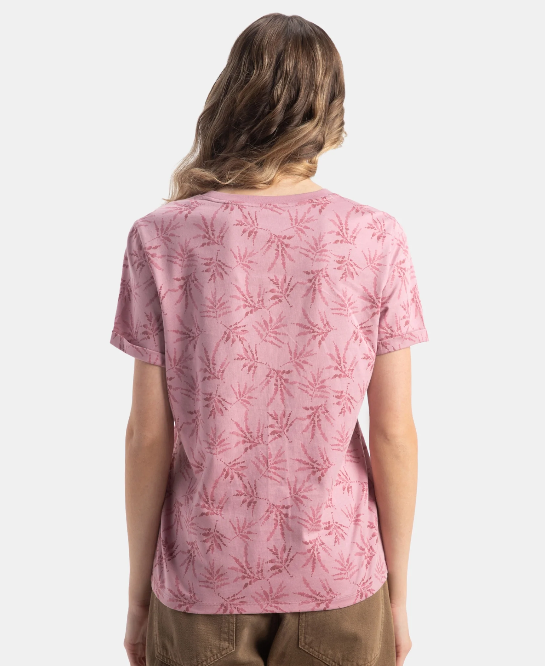 Super Combed Cotton Relaxed Fit Printed Half Sleeve T-Shirt - Lilas - Image 3
