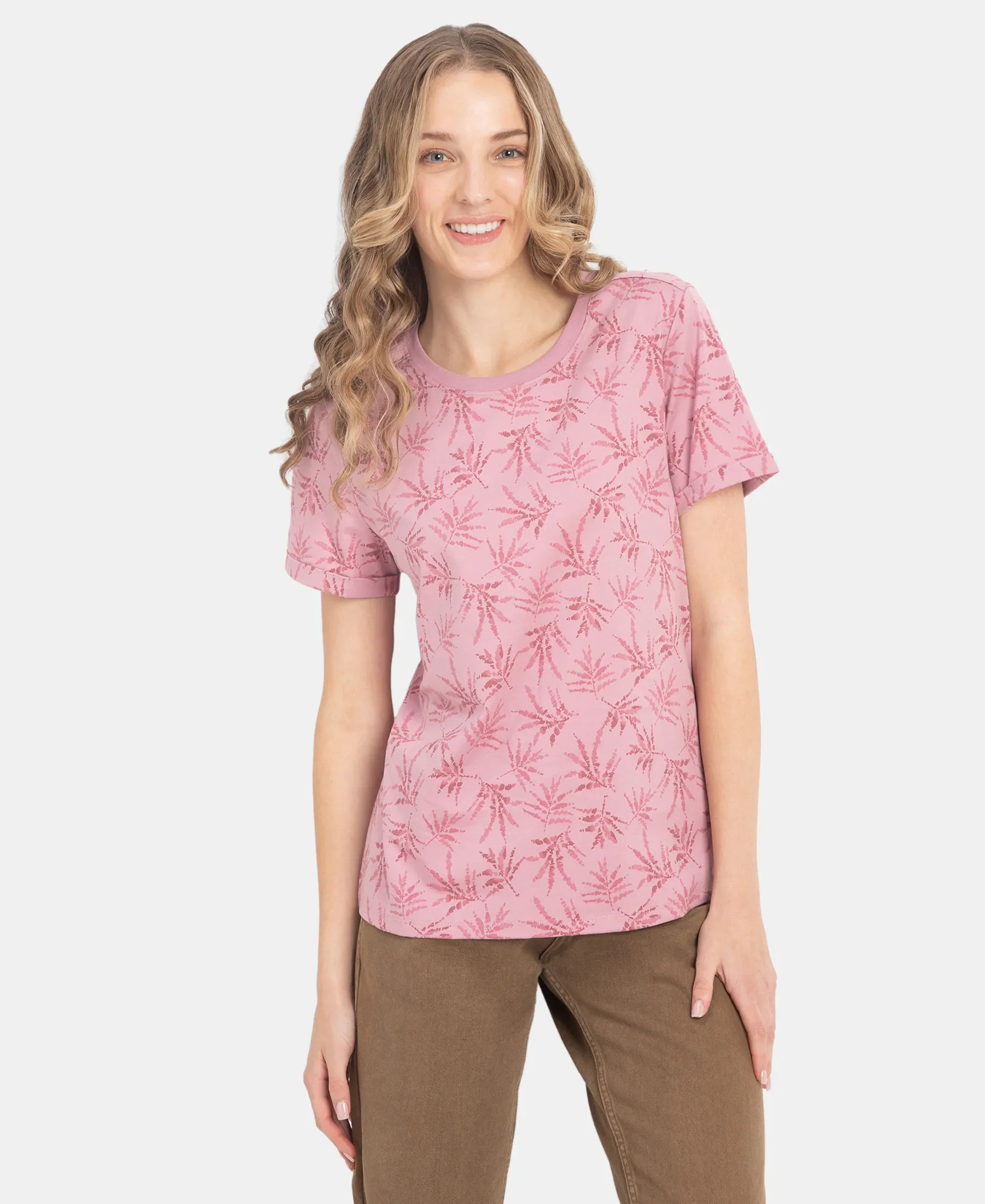 Super Combed Cotton Relaxed Fit Printed Half Sleeve T-Shirt - Lilas - Image 5